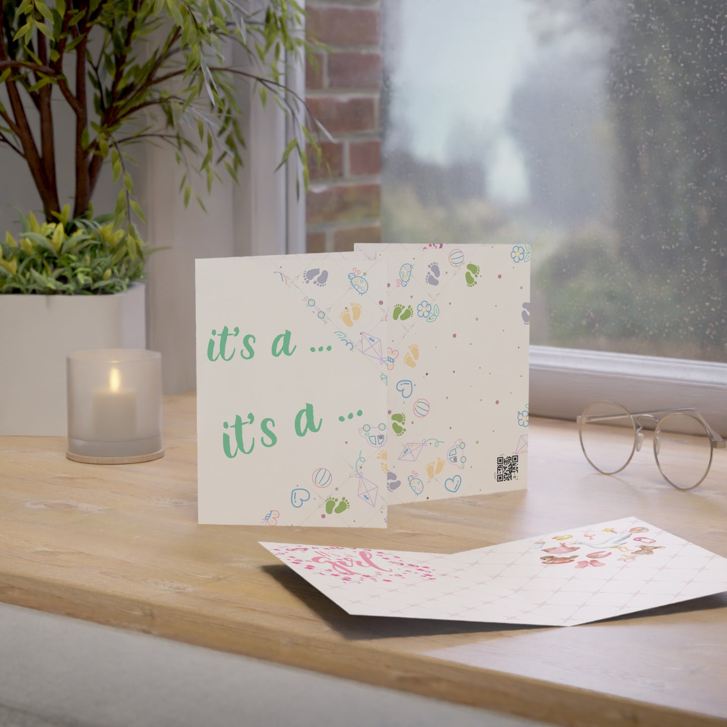 Surprise, It’s a Girl | Reveal Gender Cards | Greeting Cards (1, 10 pcs)