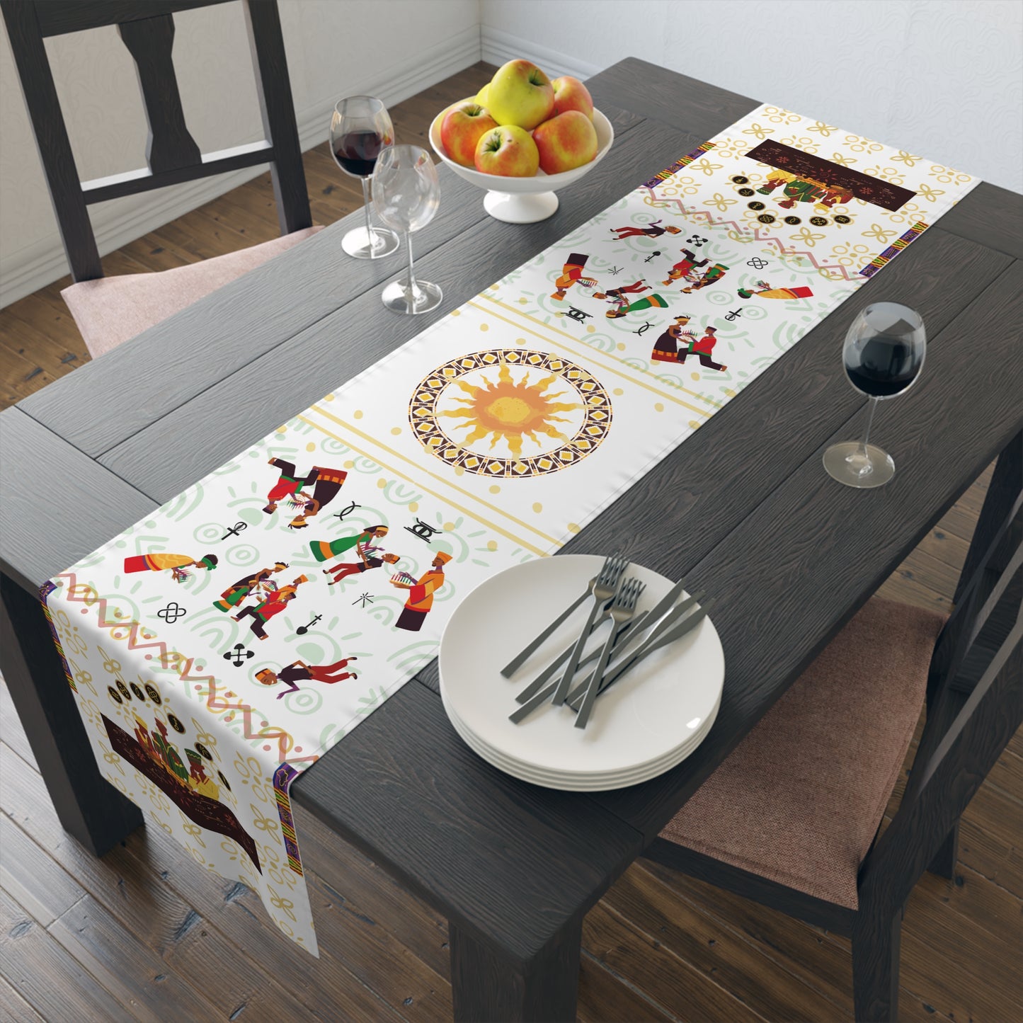 Table Runner - Village Values | What a Community Stand For, Kwanzaa Joyous Love Decor