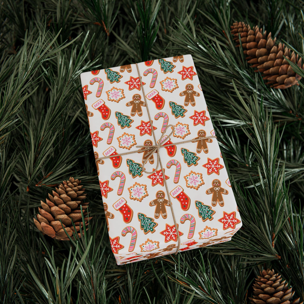 Holiday Cookies Gift Wrap | Holiday Pattern Wrapping Paper