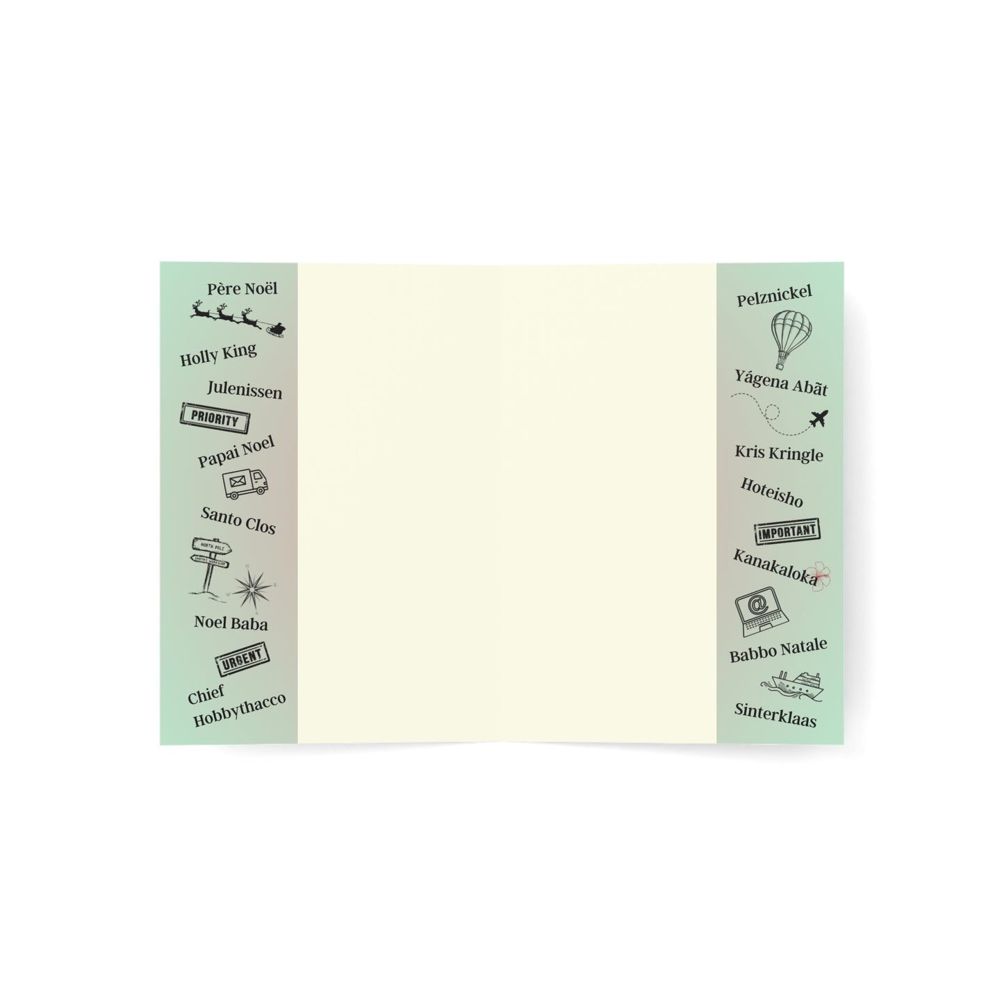 Letters to Santa | Santas of the World | Blank Cards (1, 10 pcs)