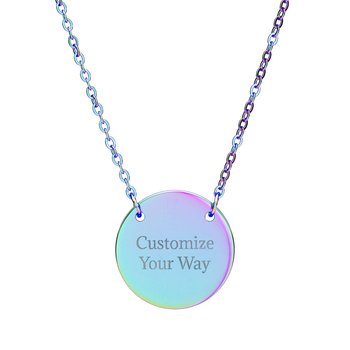 Engravable Circle Necklace | Customize Your Way | Personalized Round Pendant Jewelry