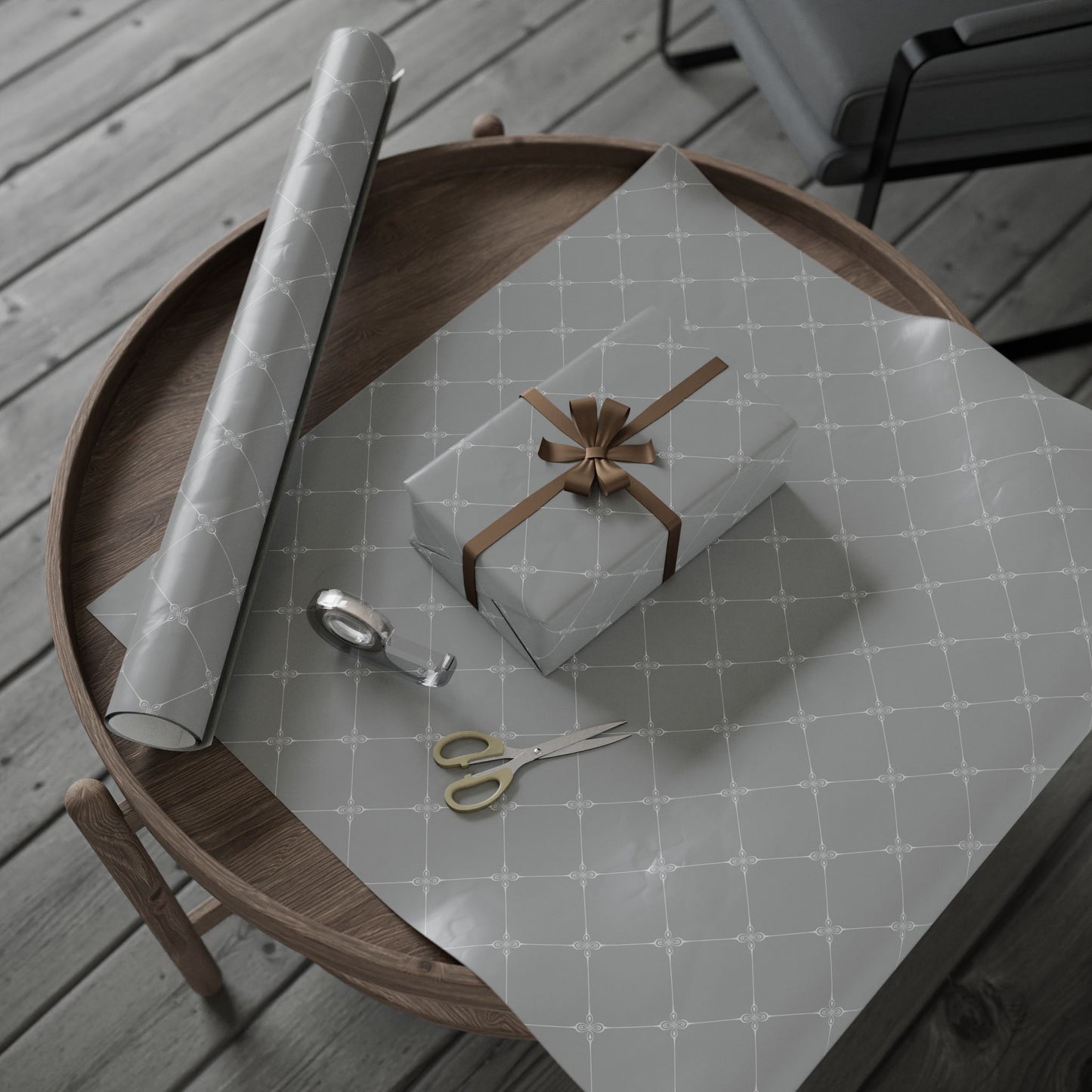 Lattice Gray Wrapping Paper | Simply Elegance Gift Wrap