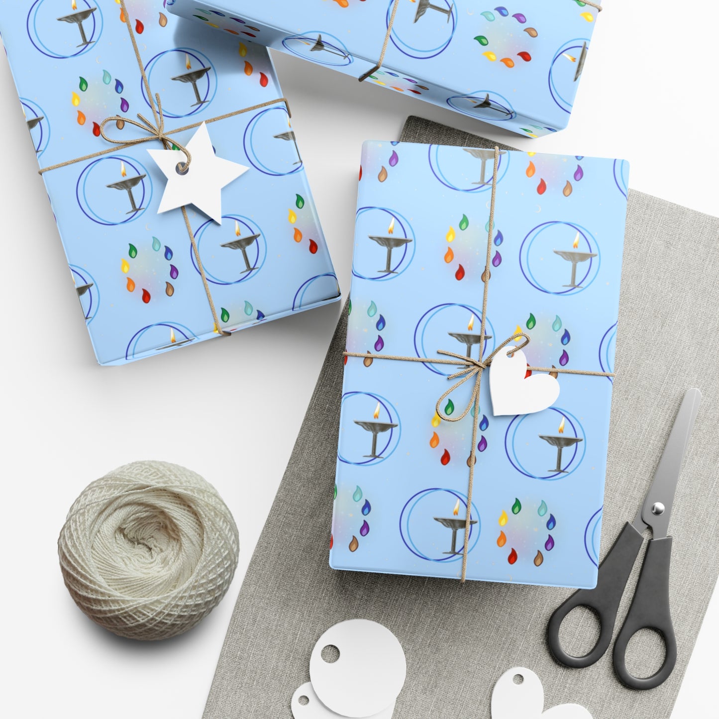 Flaming Chalice (Blue) | 8 ways | Gift Wrap Papers