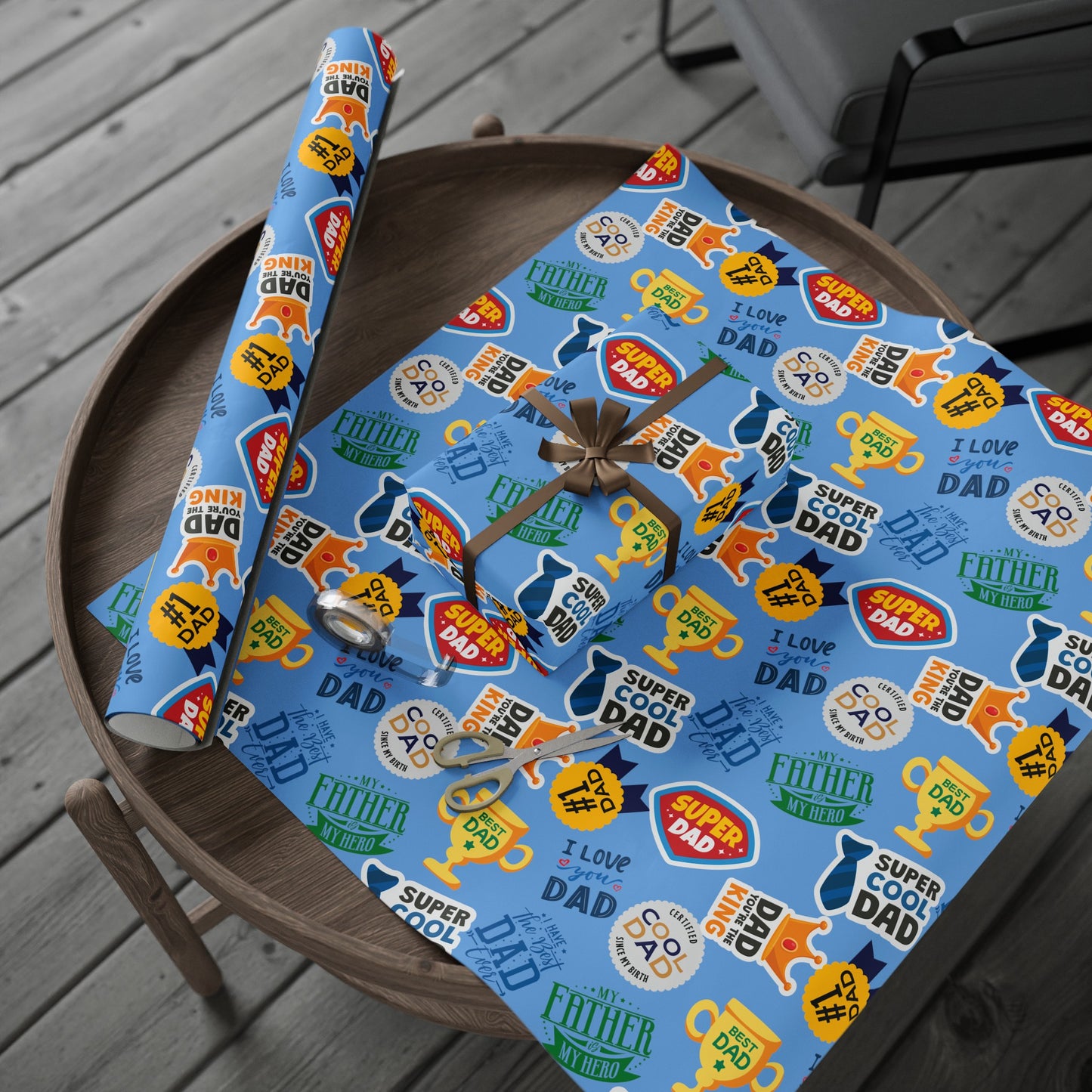 BEST DAD (Blue) | Wrapping Papers