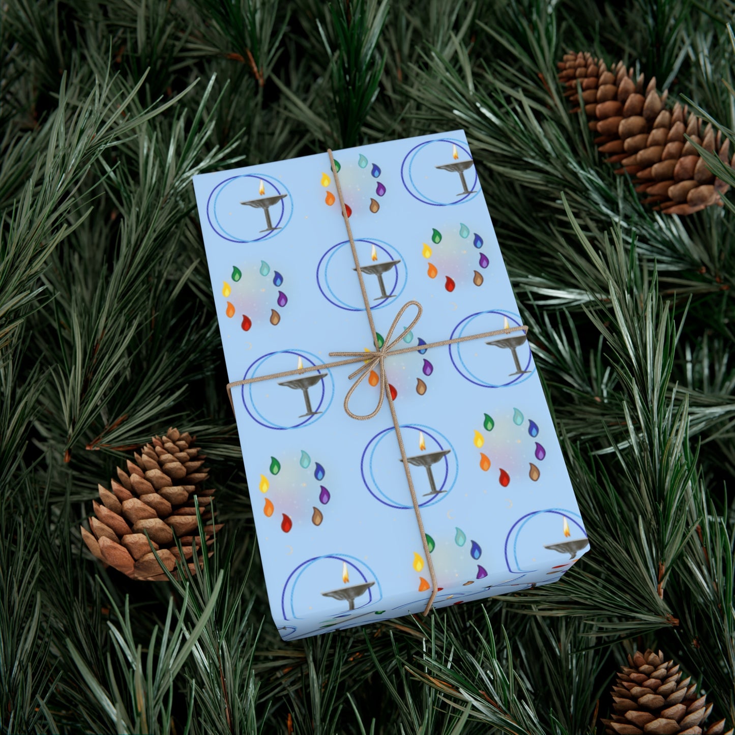 Flaming Chalice (Blue) | 8 ways | Gift Wrap Papers