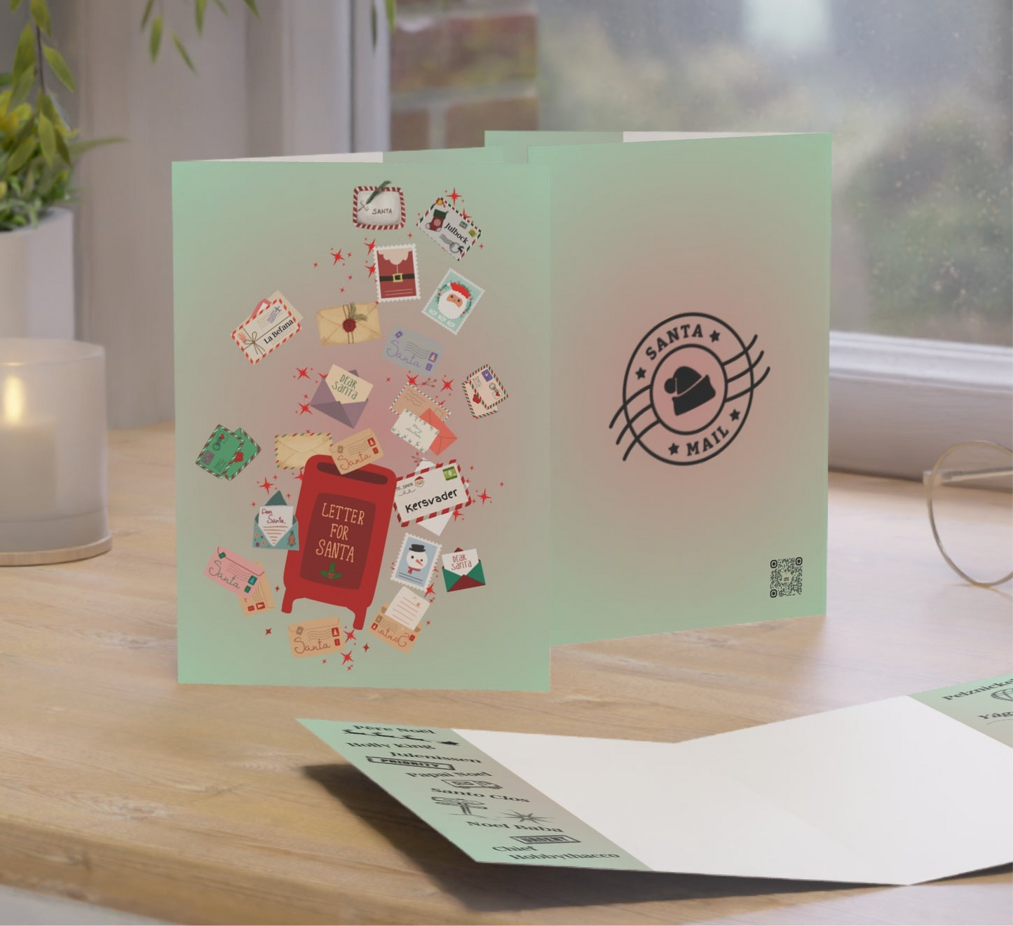 Letters to Santa | Santas of the World | Blank Cards (1, 10 pcs)