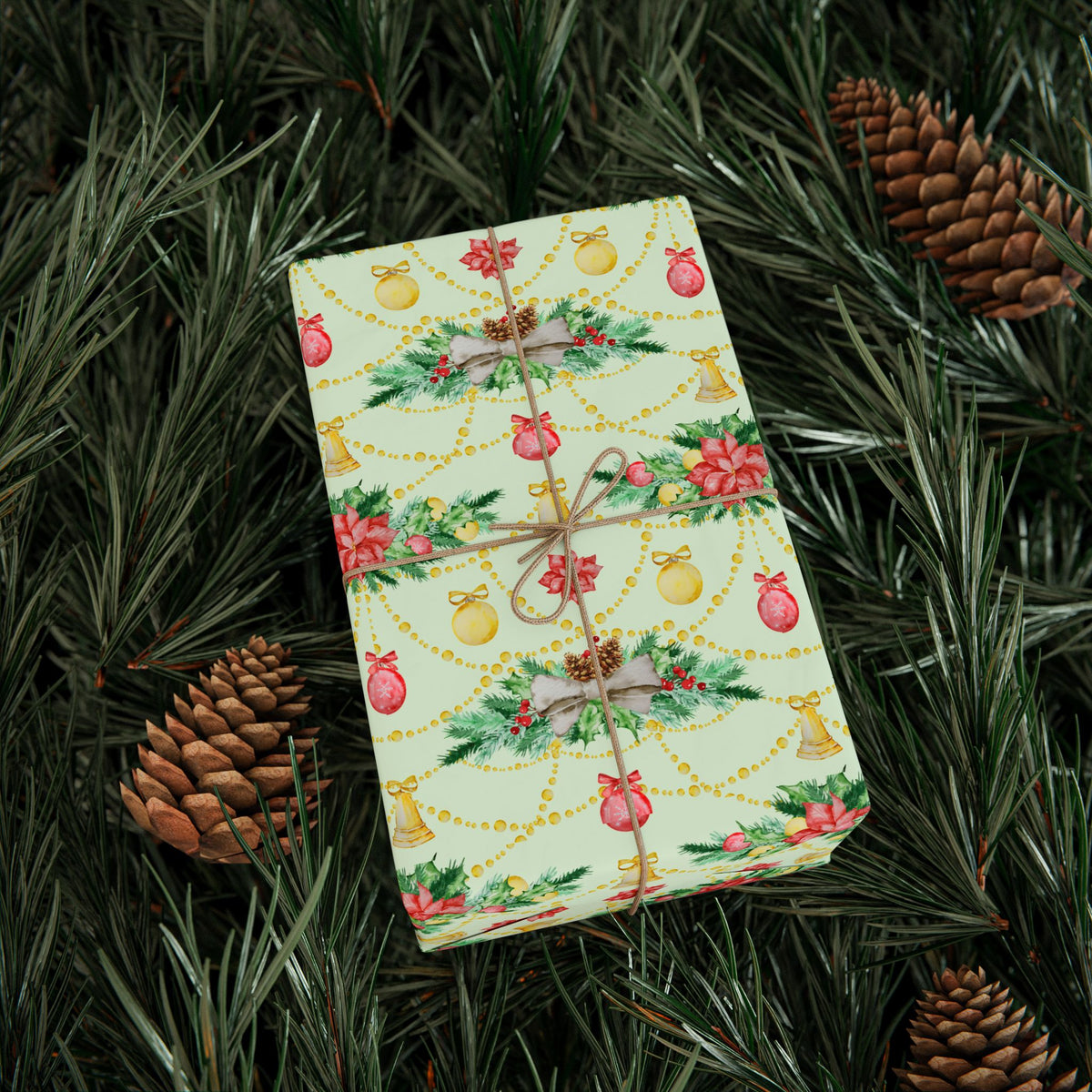 Festive Greenery Christmas | Garlands of Christmas | Holiday Wrapping Paper