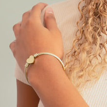 Engravable Heart Cuff Bracelet | Personalized Wire Bangle (Silver or Gold)