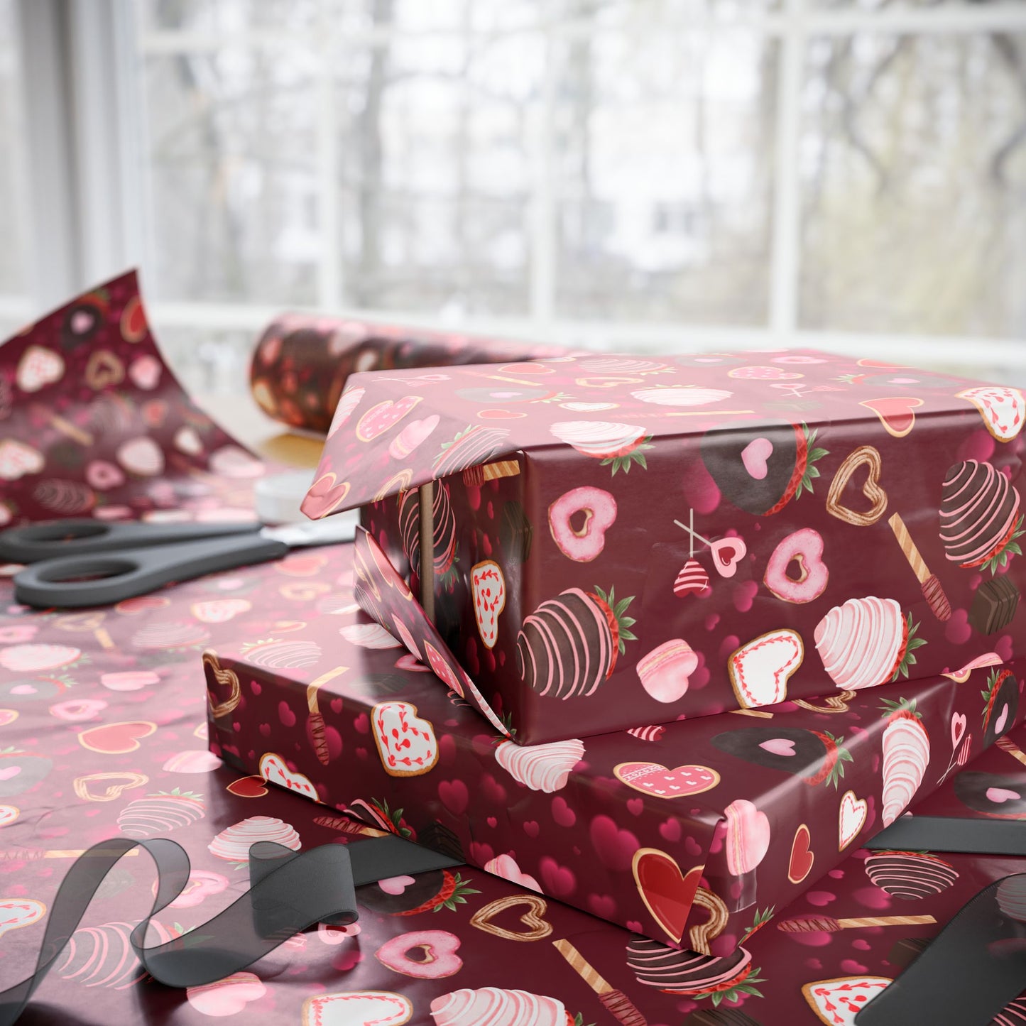 Love Is Sweet Gift Wrap Papers — Sweet Candied From the Heart Wrapping Paper