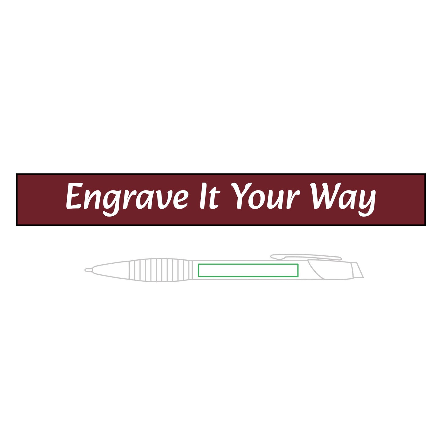 Engravable Brass Ballpoint Pen with Grip — Personalized Customizable Pen