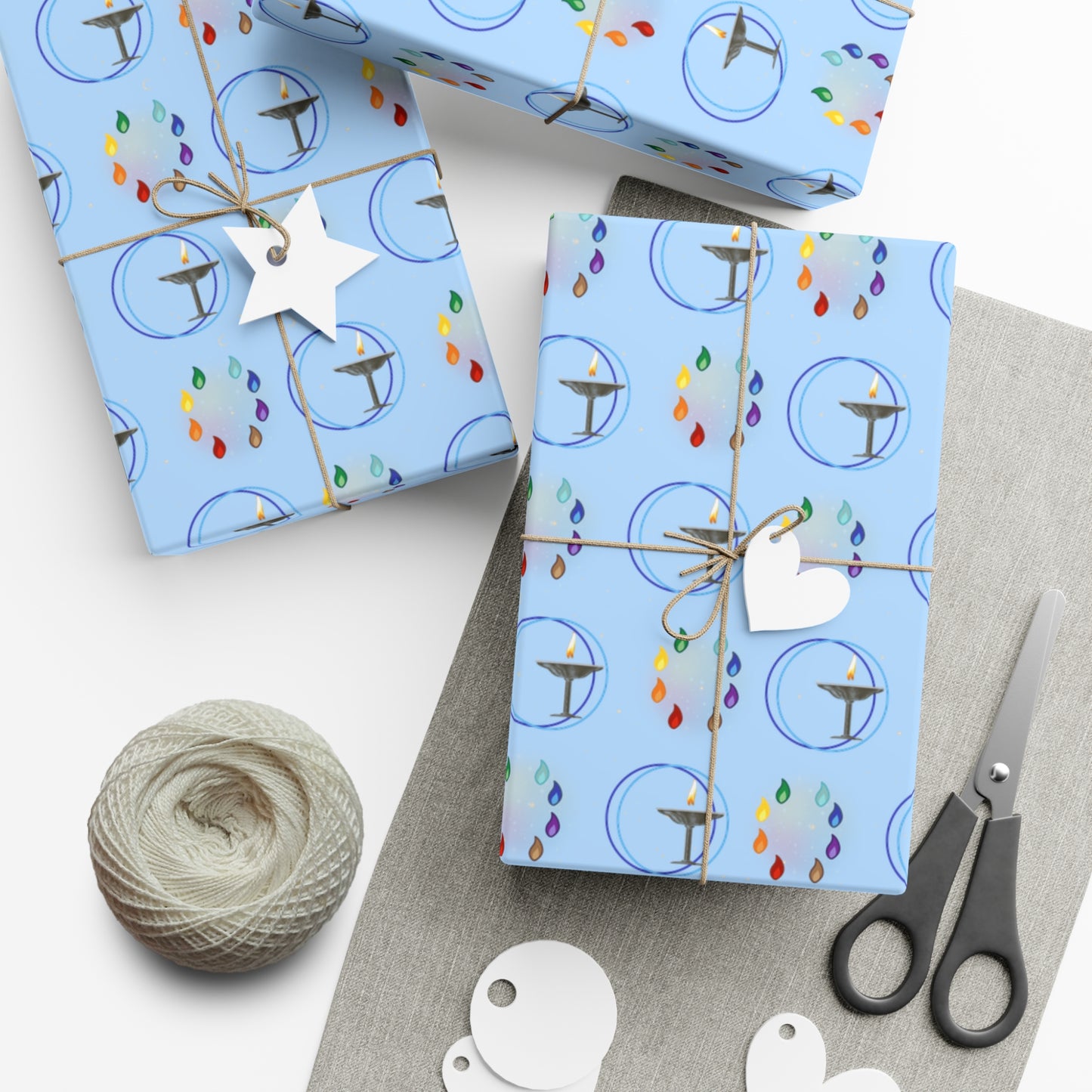 Flaming Chalice (Blue) | 8 ways | Gift Wrap Papers