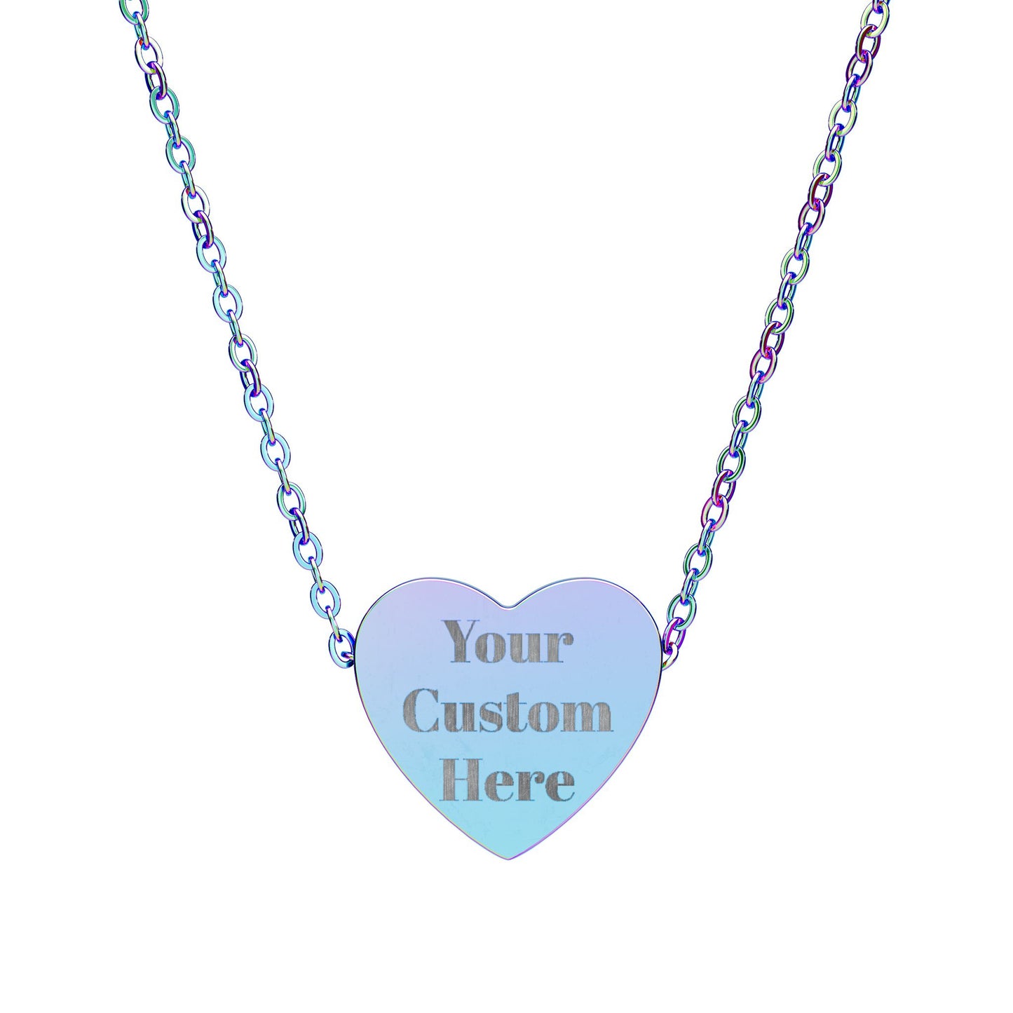Engravable Heart Necklace – Custom Name or Message Pendant