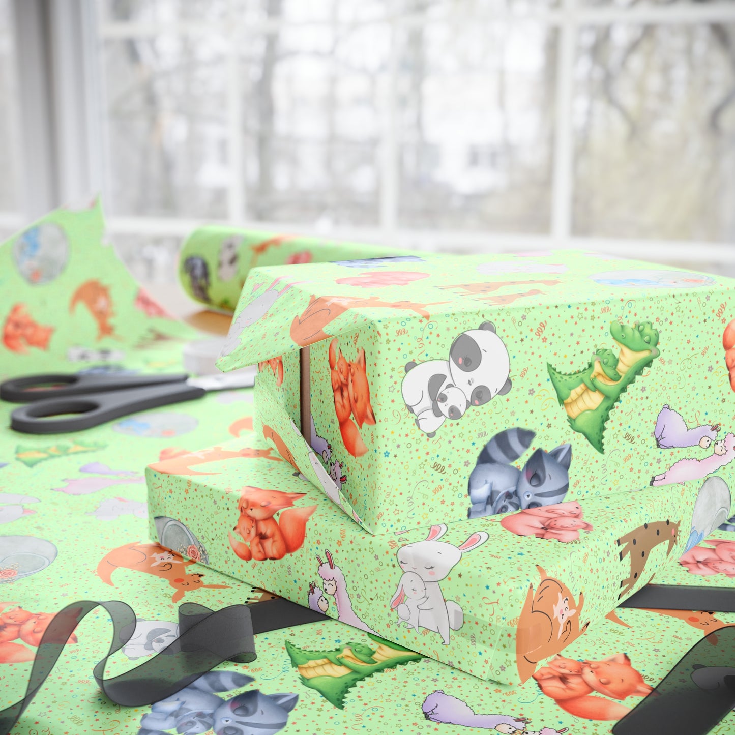 Little Hugs | (Green) Wrapping Papers