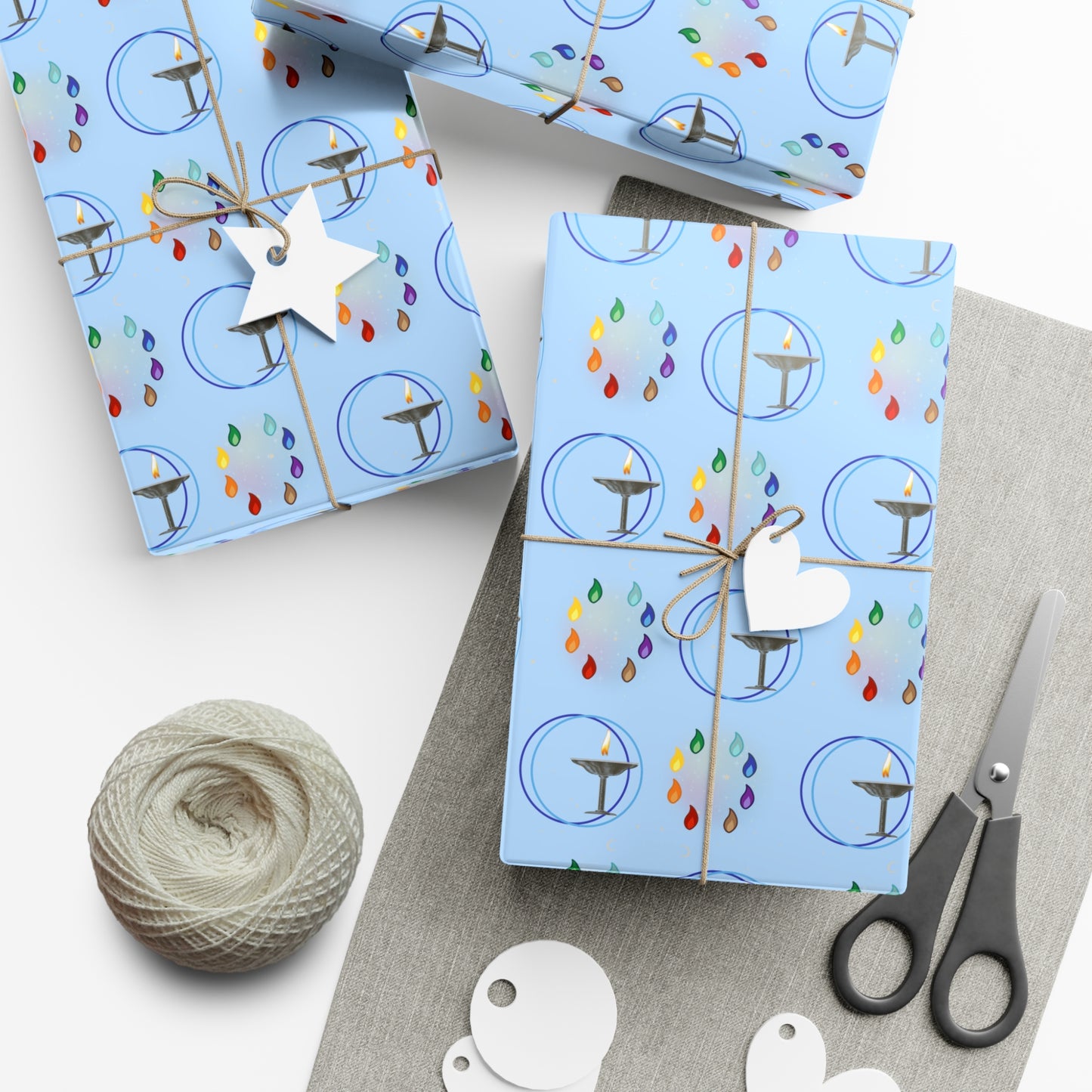 Flaming Chalice (Blue) | 8 ways | Gift Wrap Papers