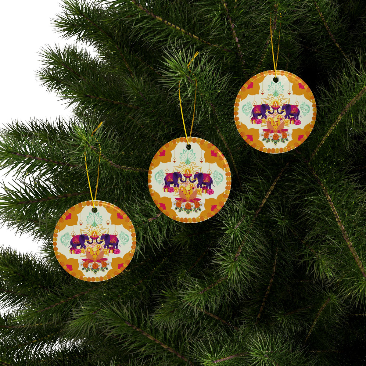 Elephant by Light | Heirloom Ceramic Ornaments (1pc, 3pcs)