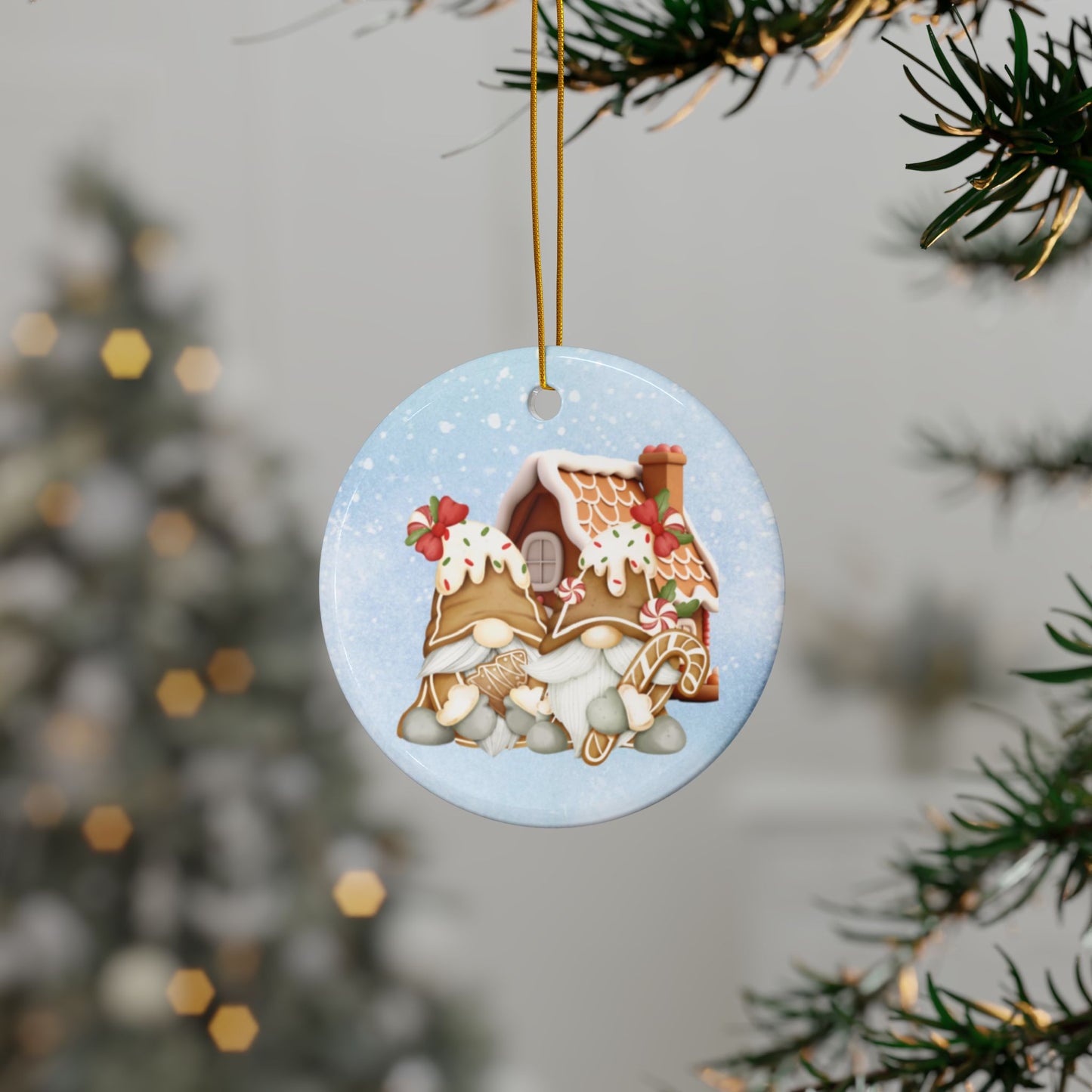 Gingerbread Gnomes | Heirloom Ceramic Ornaments (1pc, 3pcs, 5pcs, 10pcs)