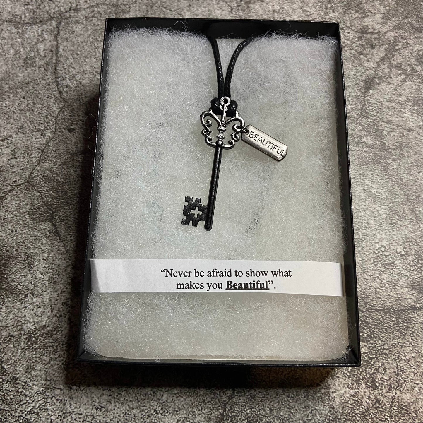 Positive Key Necklace | Adjustable Cord