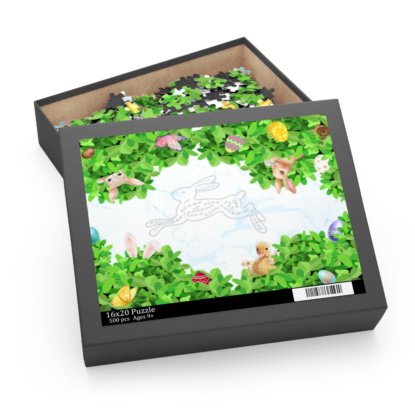 Spring Egg Hunt Puzzle — 252/500-Piece Jigsaw with Bunnies & Duckling