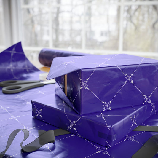 Lattice Navy Wrapping Paper |  Simply Elegance Gift Wrap