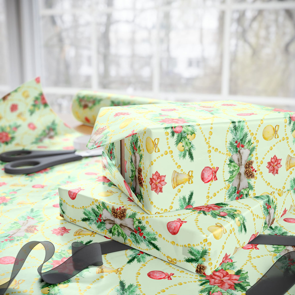 Festive Greenery Christmas | Garlands of Christmas | Holiday Wrapping Paper