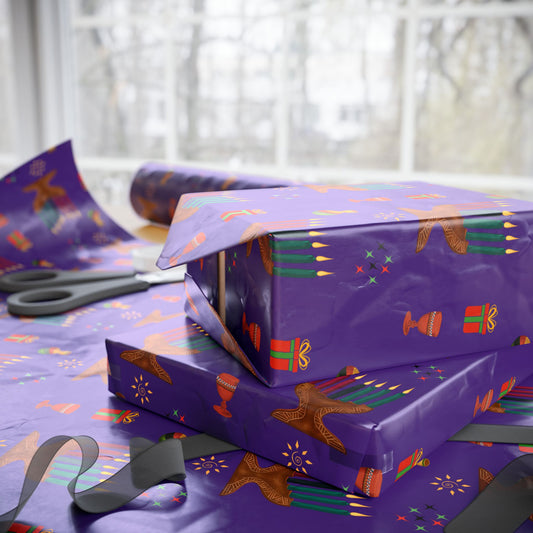 Kinara | Kwanzaa Lights | Zawadi (Royal) Wrapping Paper