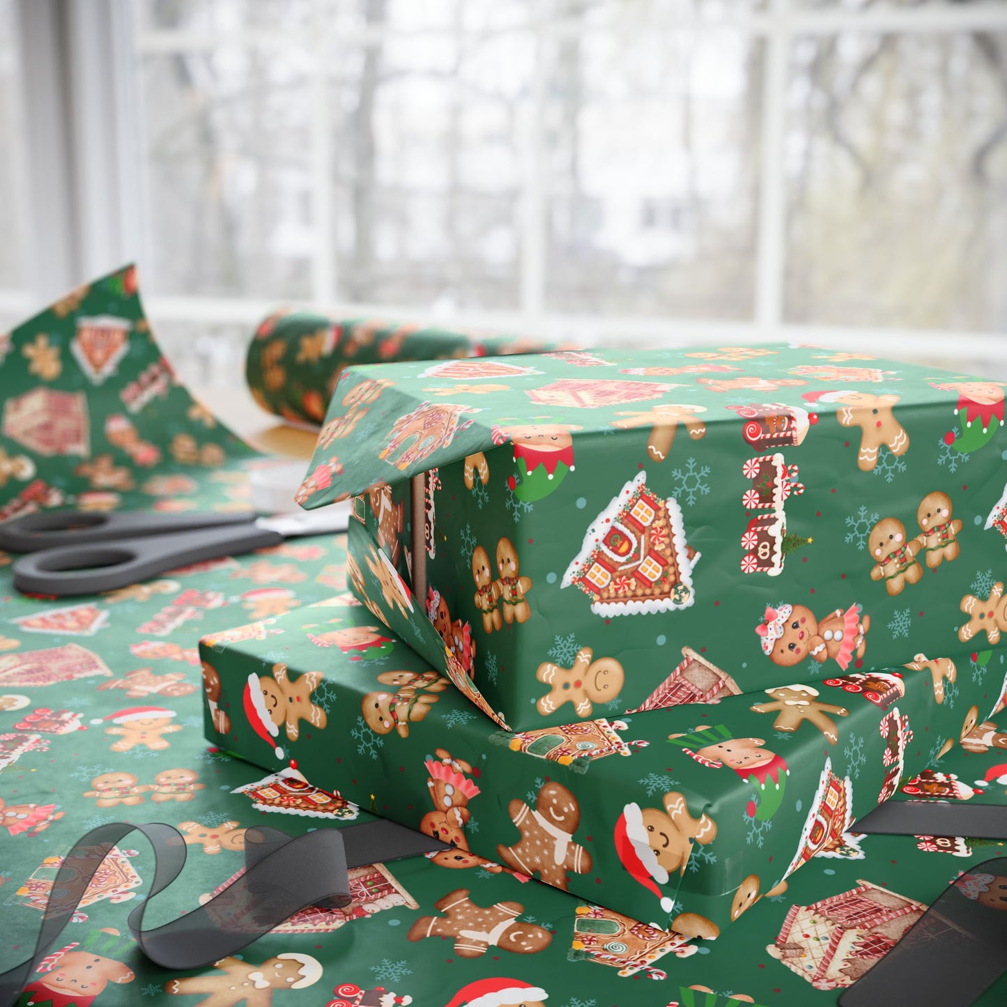 Gingerland Holiday | Cute Gingerbread People 3 Sizes | Wrapping Papers