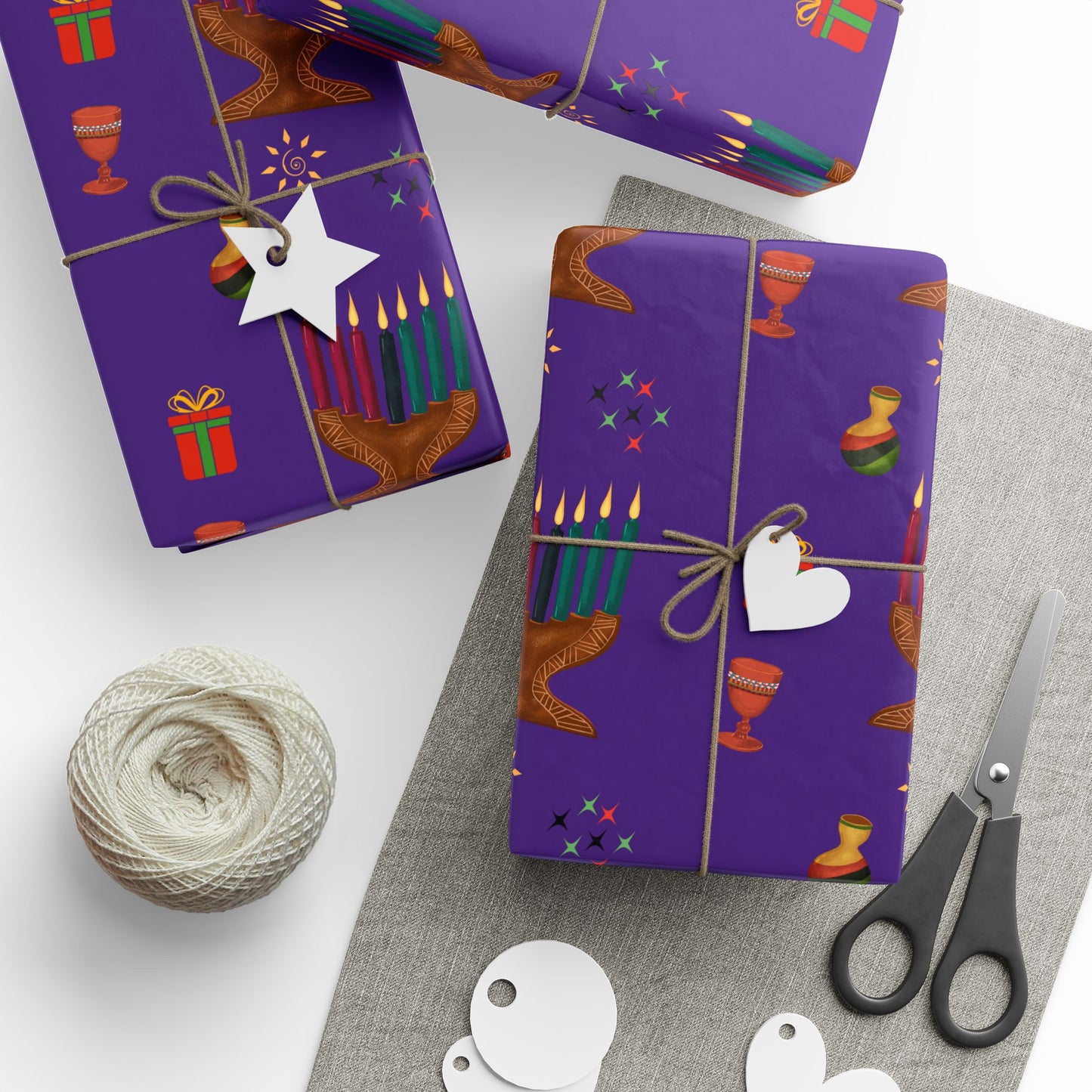 Kinara | Kwanzaa Lights | Zawadi (Royal) Wrapping Paper