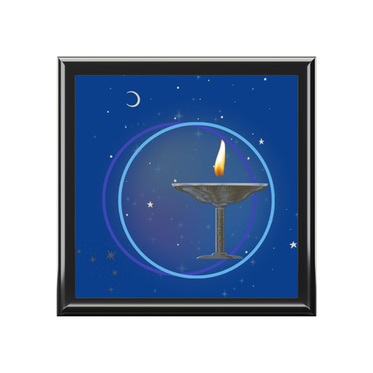 Flaming Chalice Jewelry Box | Midnight Starry Design