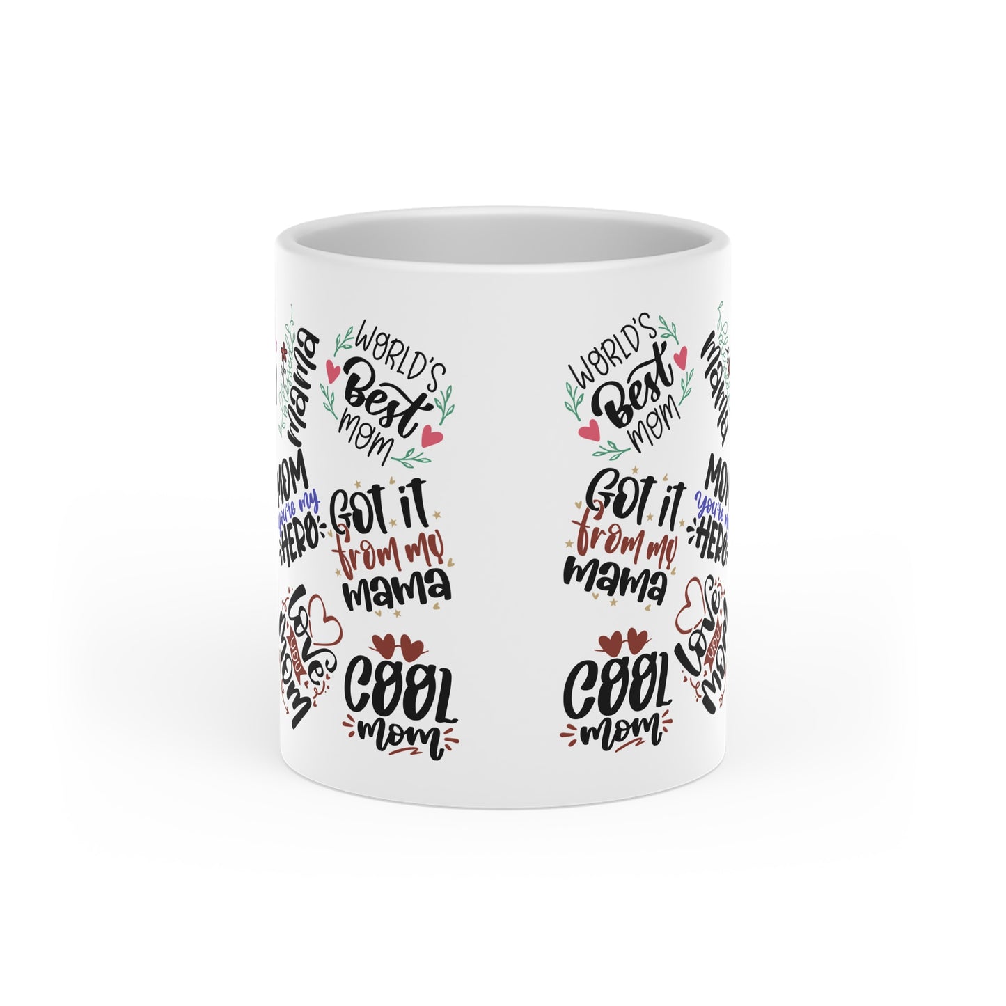 Mom Life Heart Mug — "World's Best Mom / Cool Mom" Gift