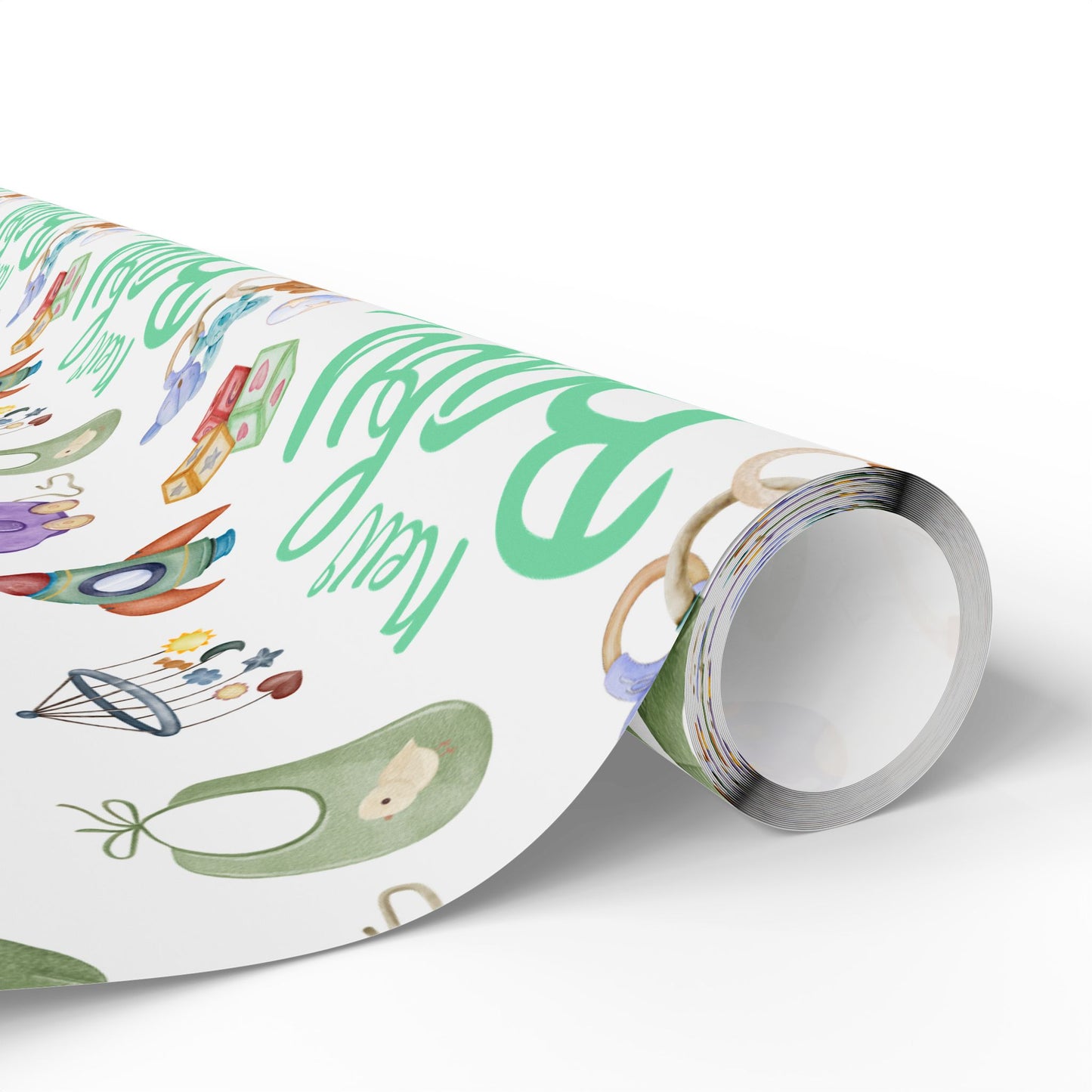 Neutral New Baby Wrapping Paper — Light Green & Lavender Baby Shower Gift Wrap