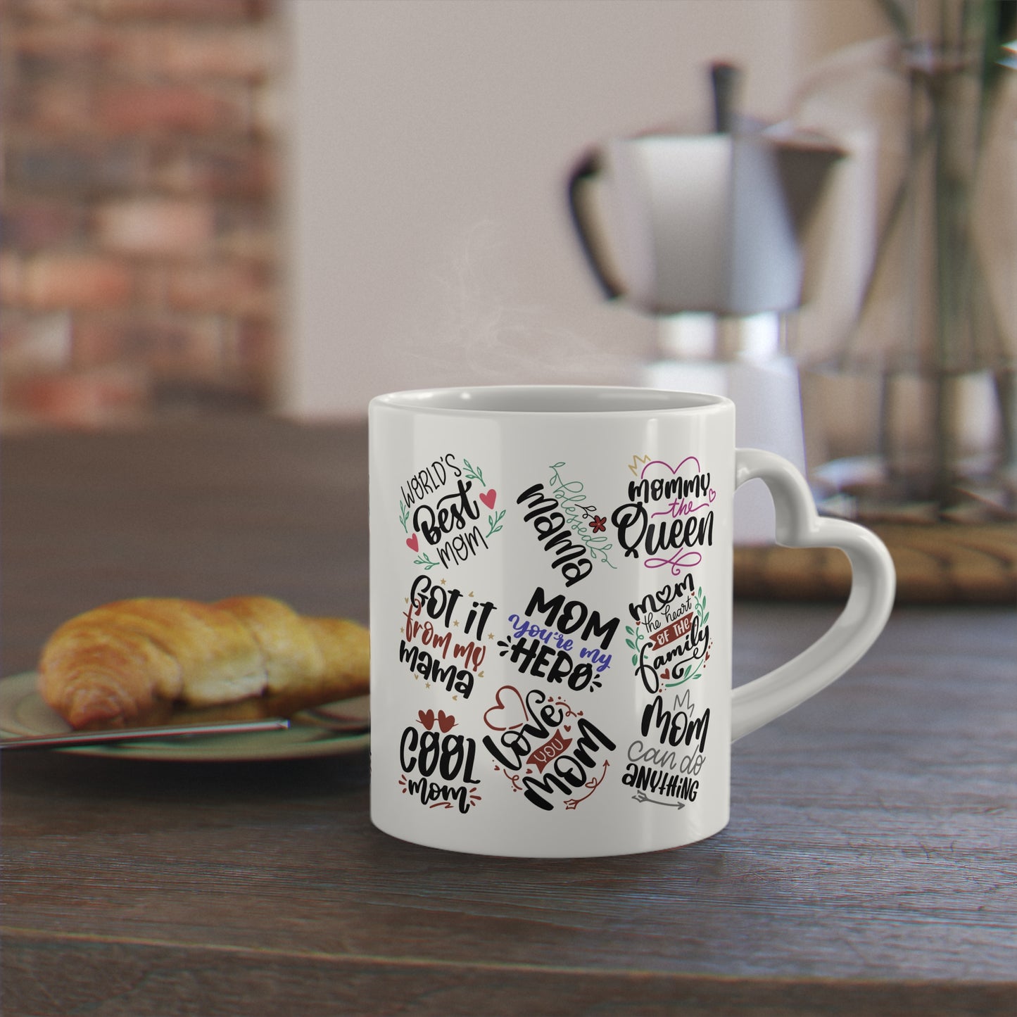 Mom Life Heart Mug — "World's Best Mom / Cool Mom" Gift