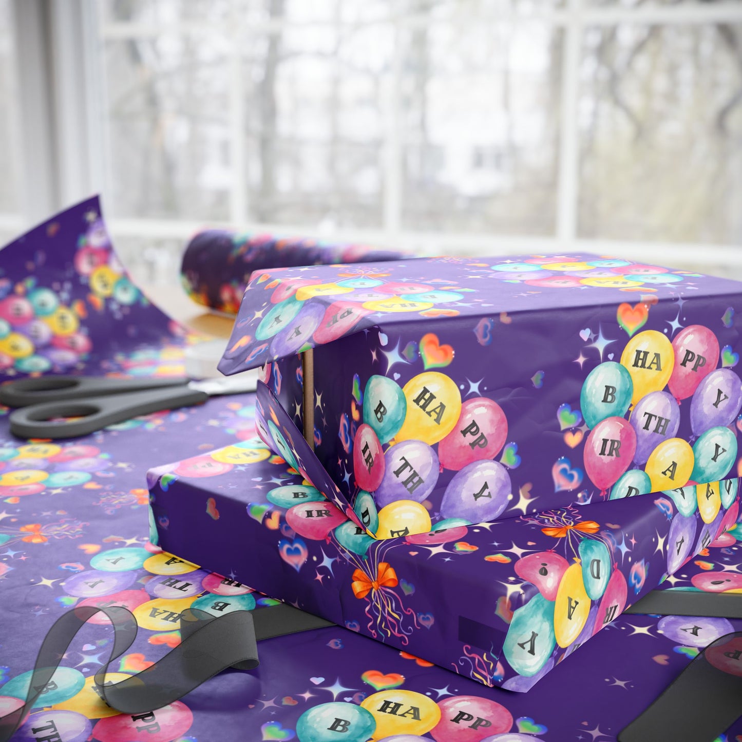 Birthday Balloons | Purple | Wrapping Papers