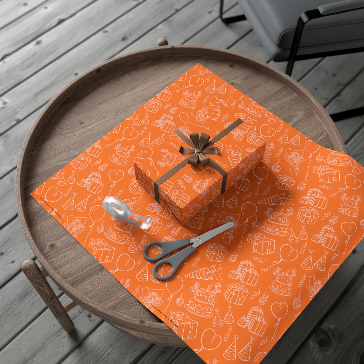 Party Time in Orange Gift Wrap Papers