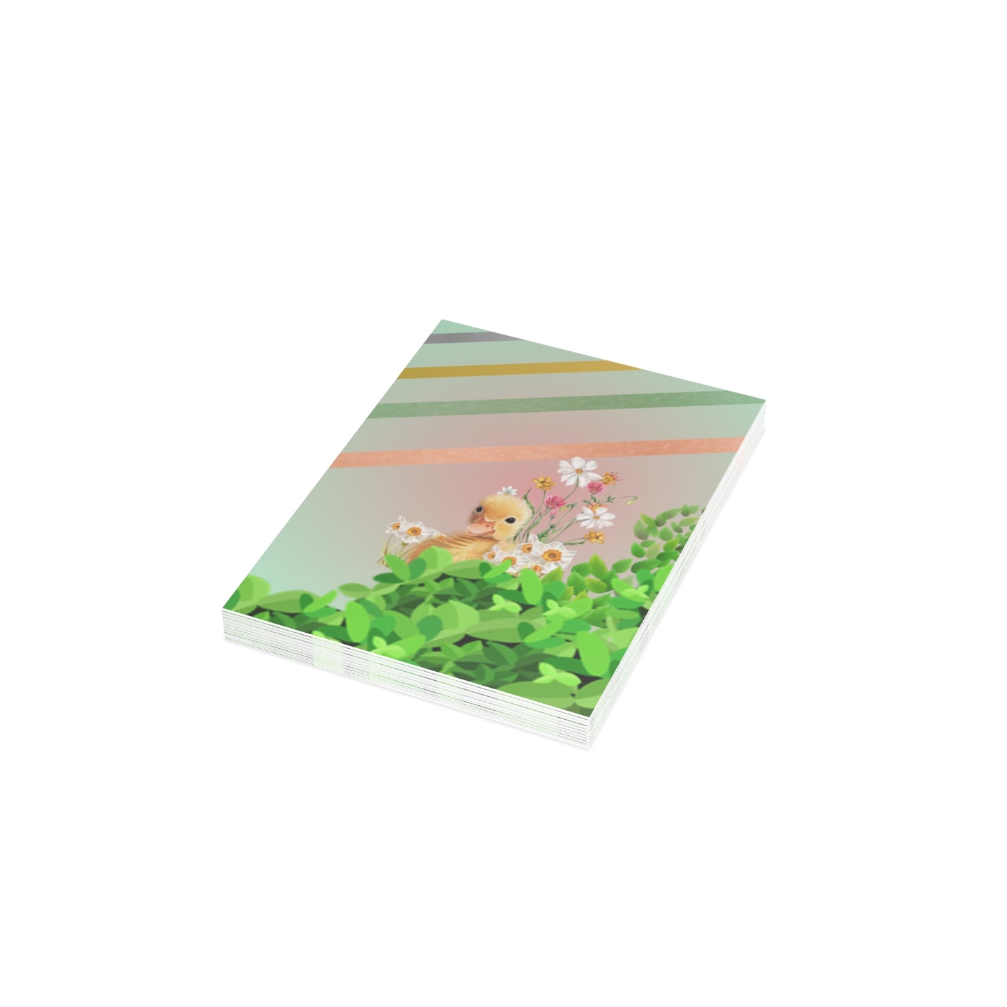 Springtime Duckling Greeting Cards | Cute Easter Customized Note Cards (1, 10 pcs)