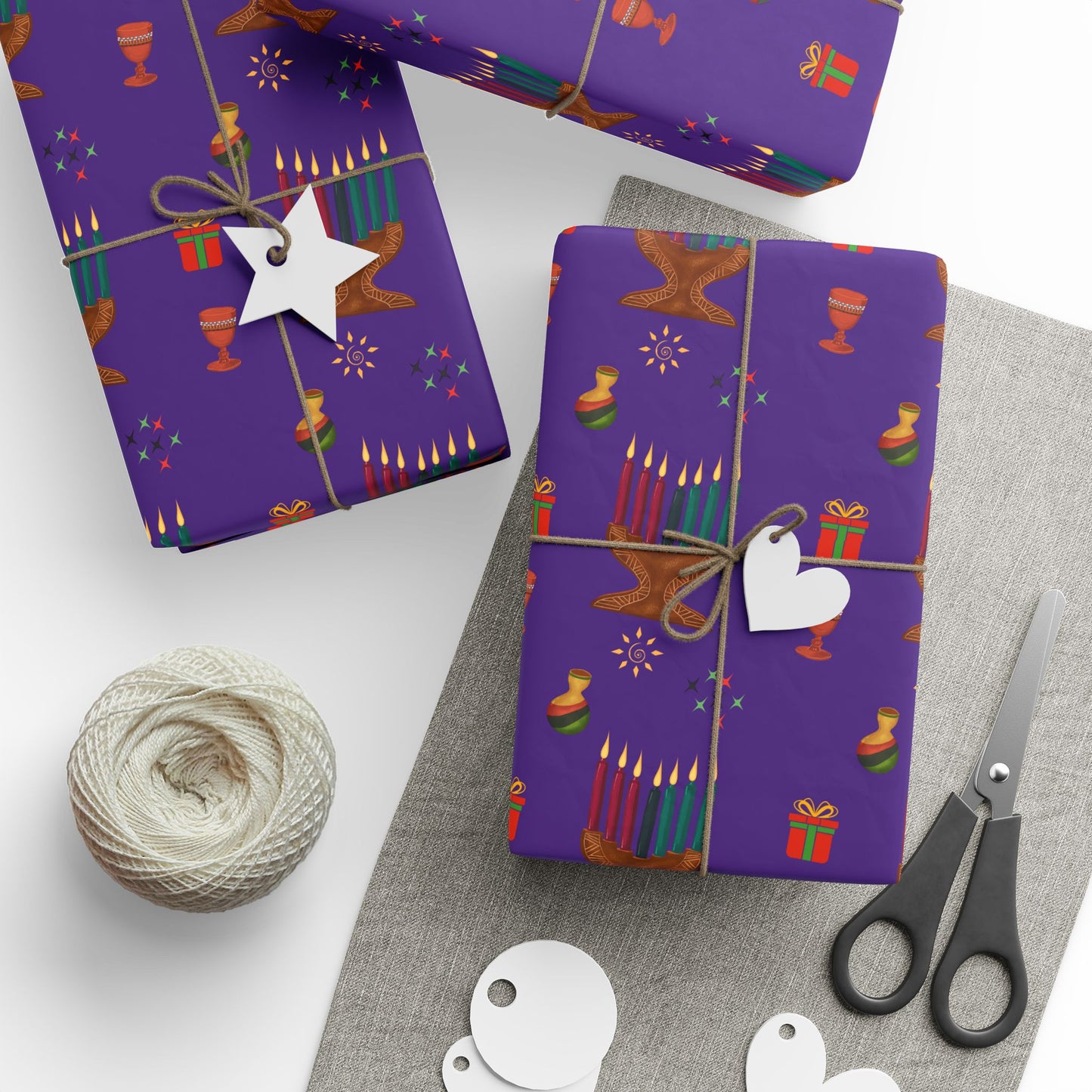 Kinara | Kwanzaa Lights | Zawadi (Royal) Wrapping Paper