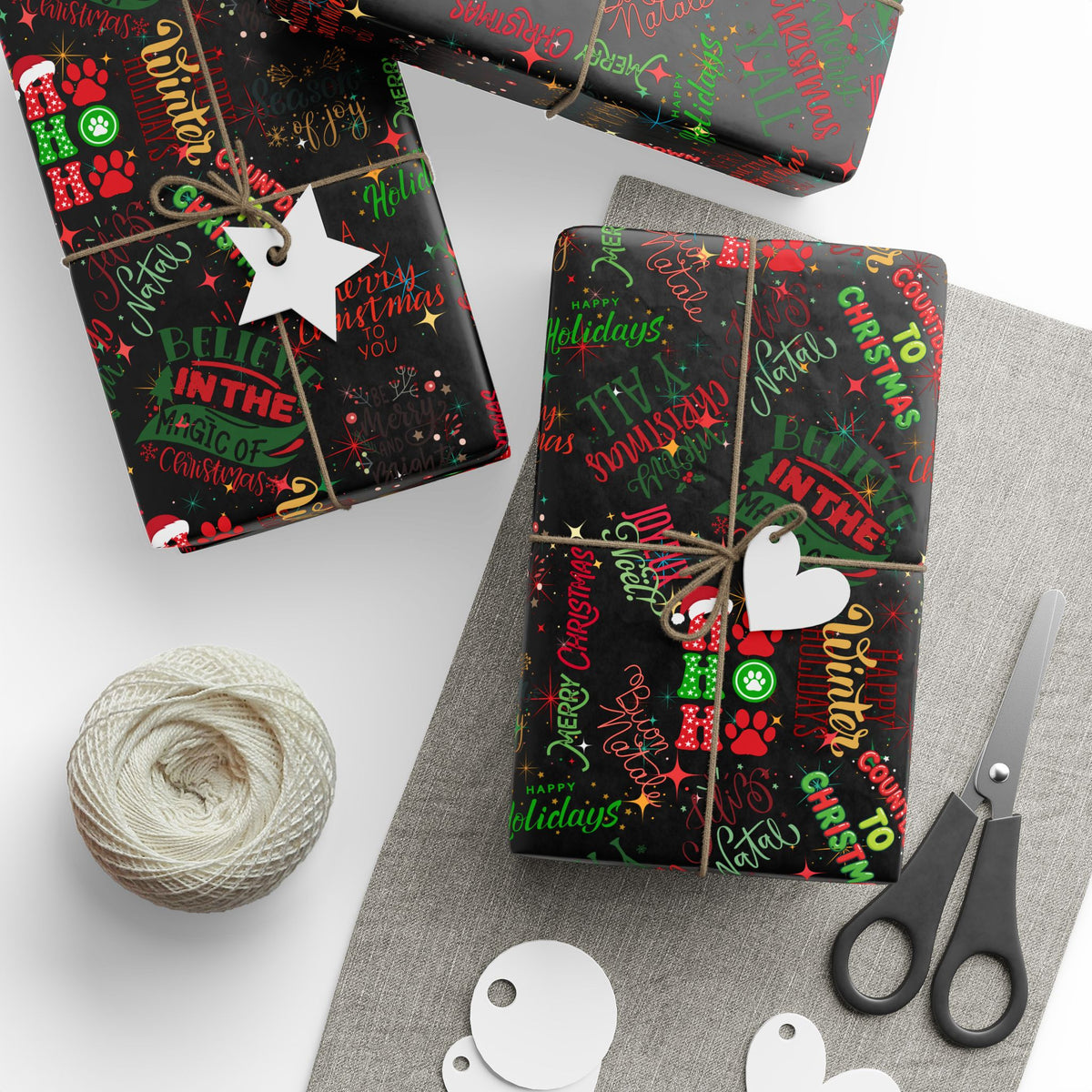 Holiday Quotes Gift Wrap | Magic of the Season | Christmas Wrapping Paper