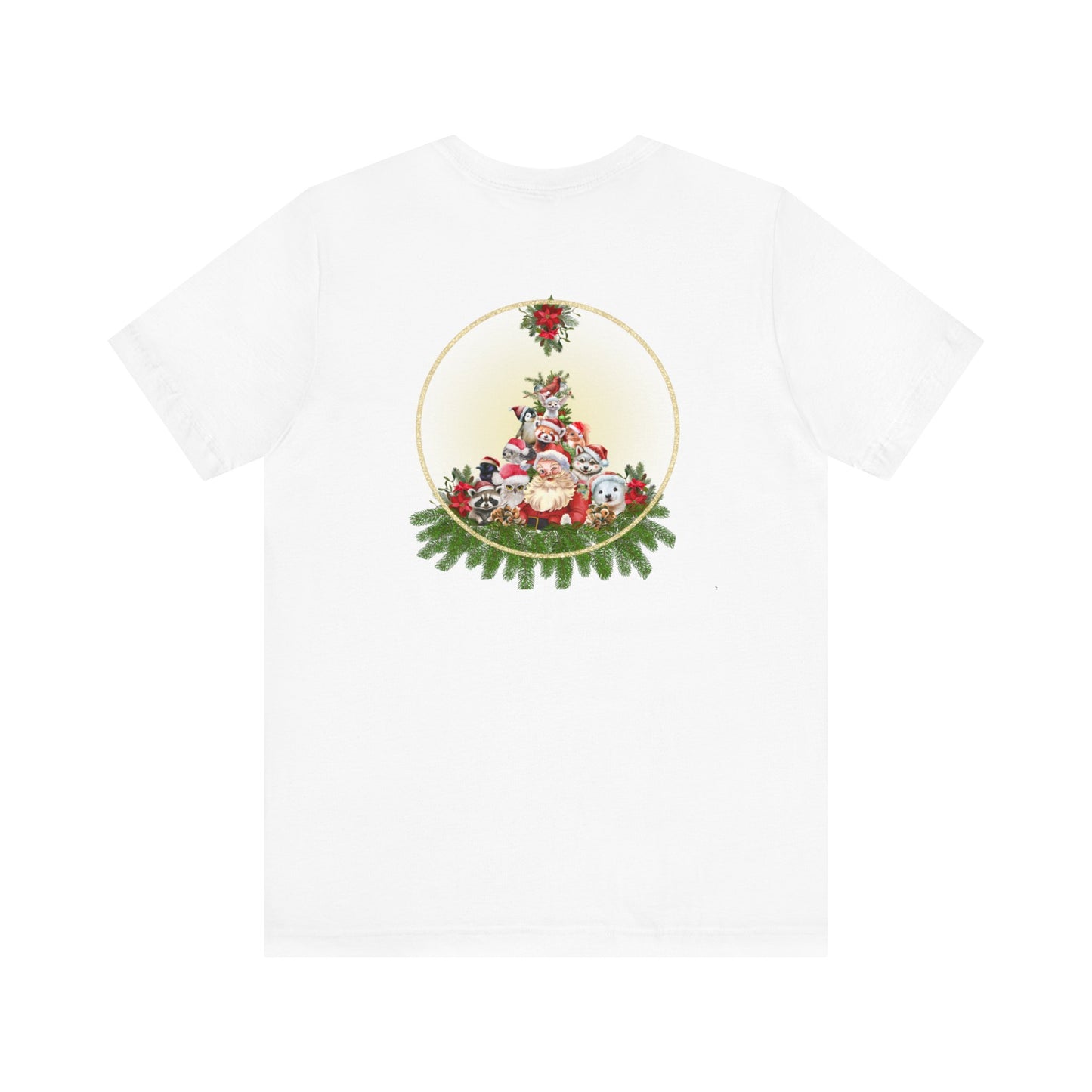 Santa and Critters / Christmas Short Sleeve Tee | Unisex Jersey