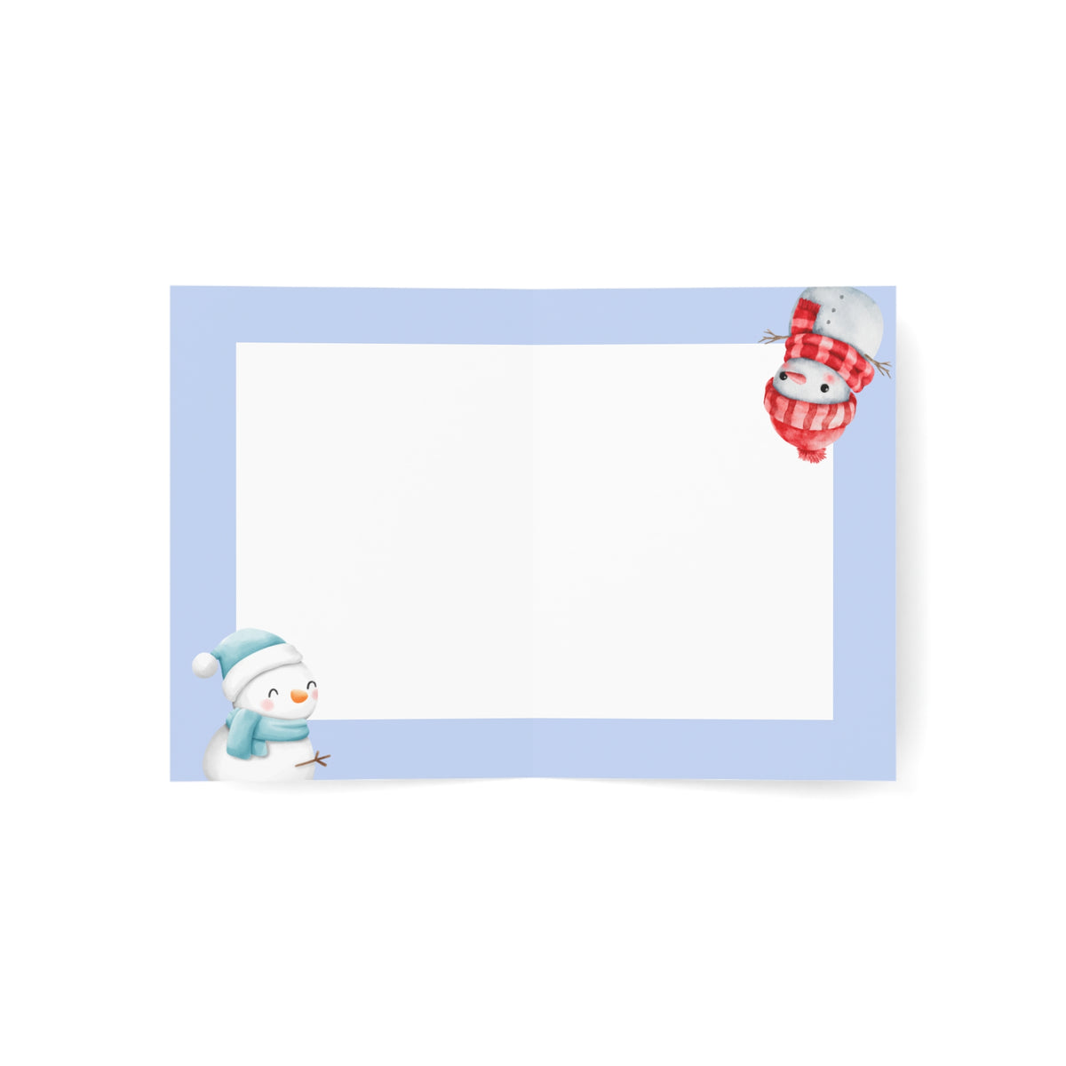 Snowmen at Play | Delightful & Personalized Winter Season Greeting Cards (1, 10 pcs)