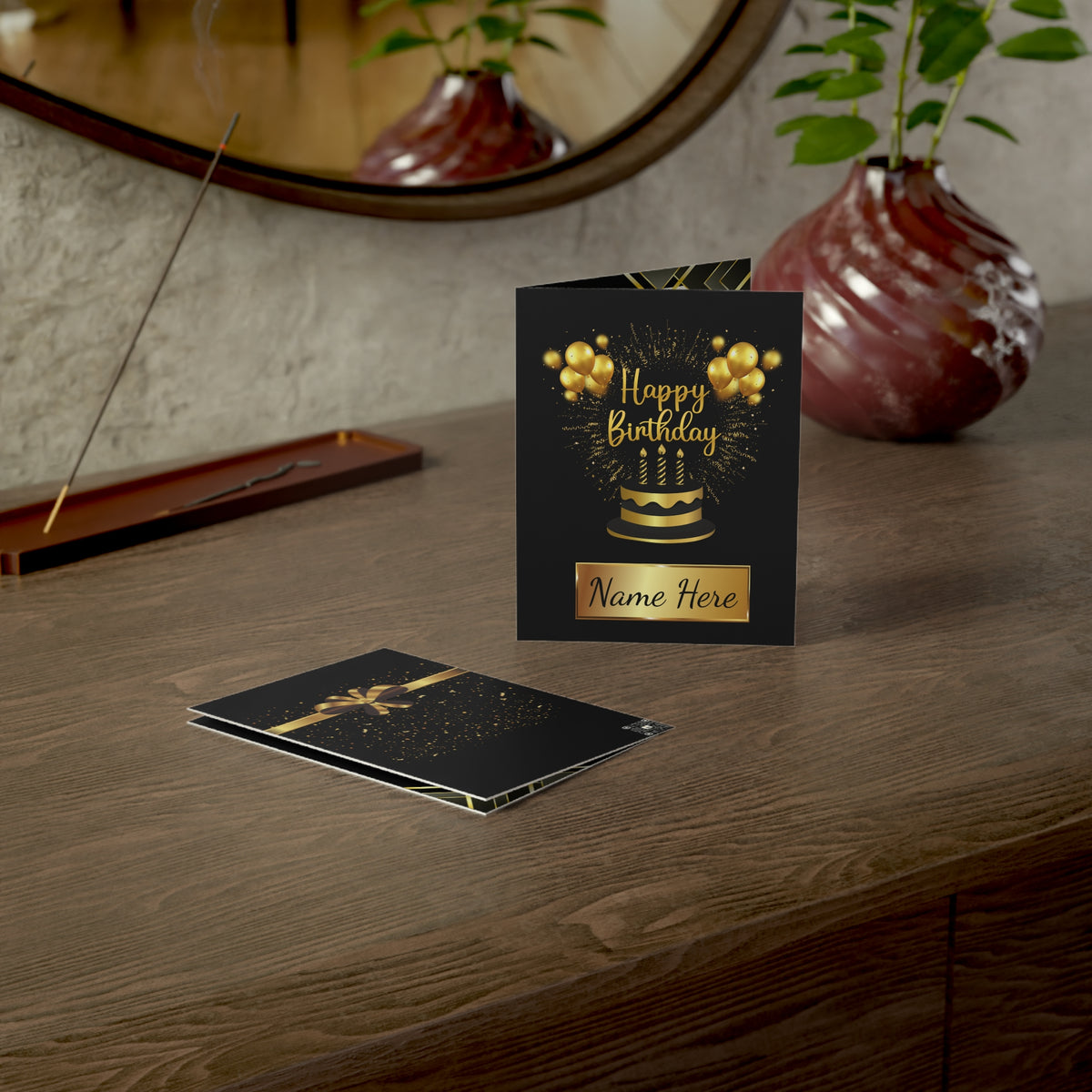 Birthday of Gold Cards | Custom B-Day | Notes from the Heart (1, 10 pcs)