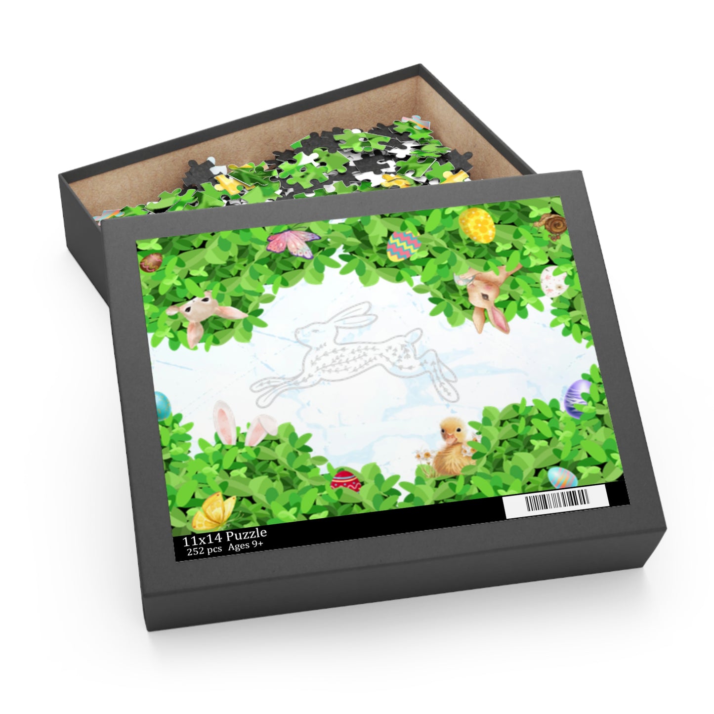 Spring Egg Hunt Puzzle — 252/500-Piece Jigsaw with Bunnies & Duckling
