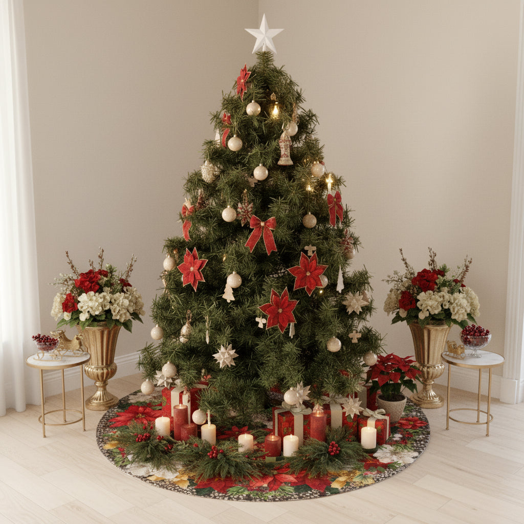 Poinsettia Garden | Tree Skirts
