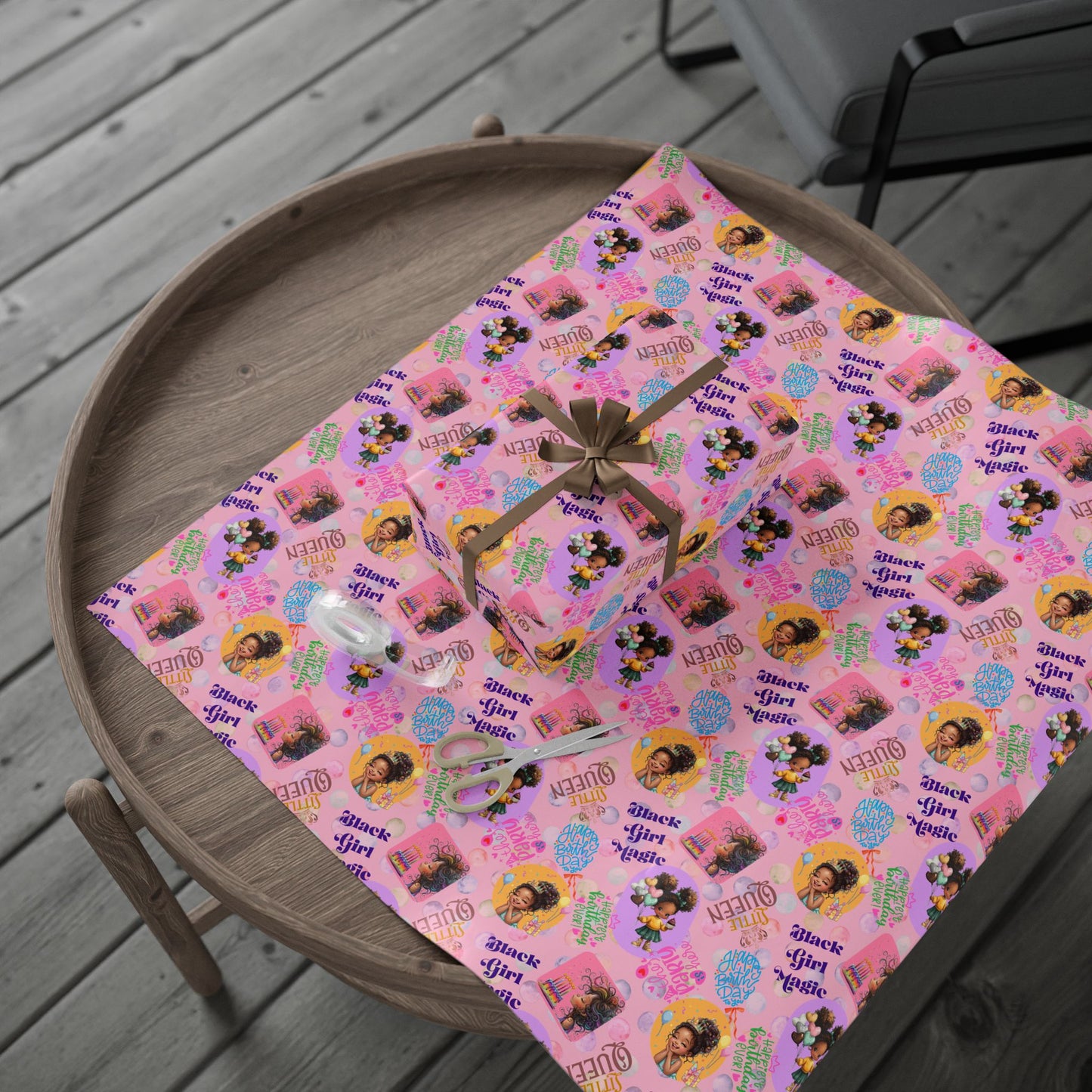 Little Queens Party |  Party Girl Wishes | Wrapping Paper