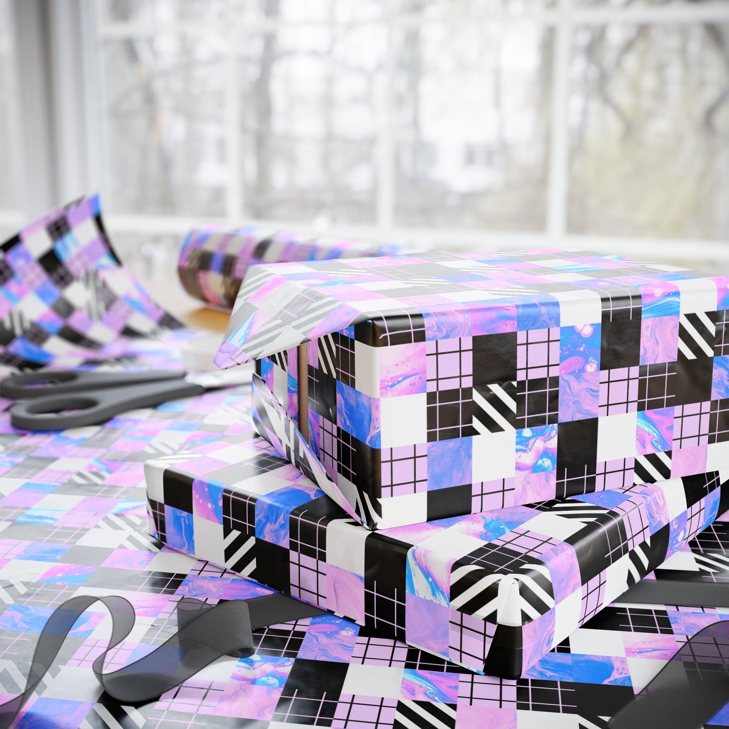 KPop DH Gift Wrap | K Pop for All Use | Colorful Pixel Gift Wrap (Bright Geometric Pattern)