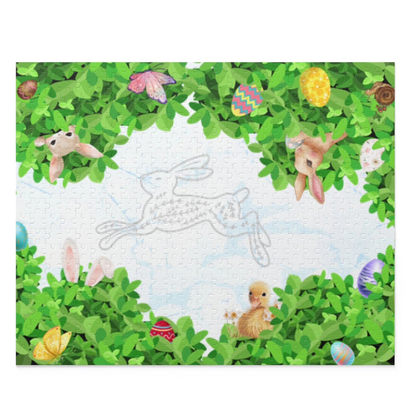 Spring Egg Hunt Puzzle — 252/500-Piece Jigsaw with Bunnies & Duckling