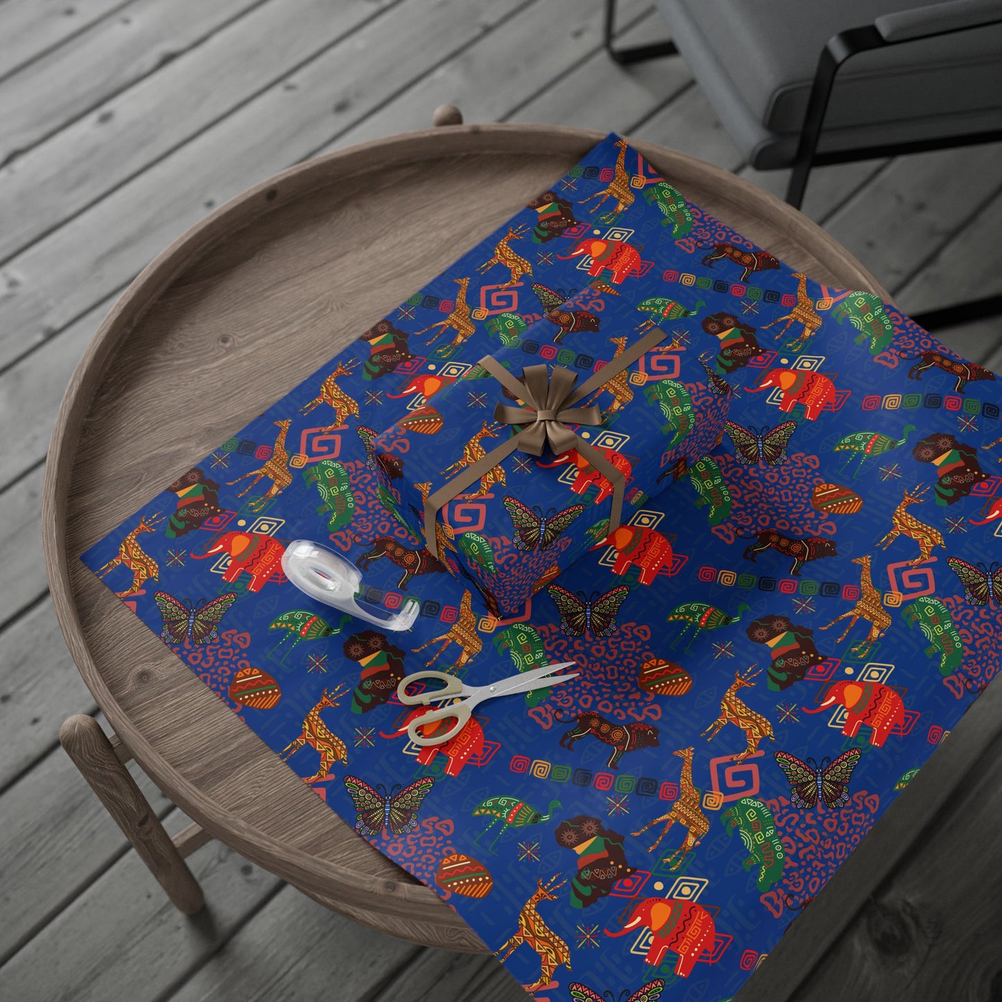 Wrapping Papers - Savannah Safari (Night Waters) Gift Wrap Papers Animals and Africa Prints Gift Wrap