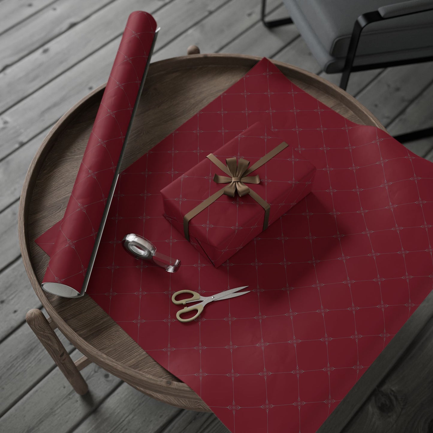 Deep Rose Red Wrapping Paper |  Simply Elegance Gift Wrap