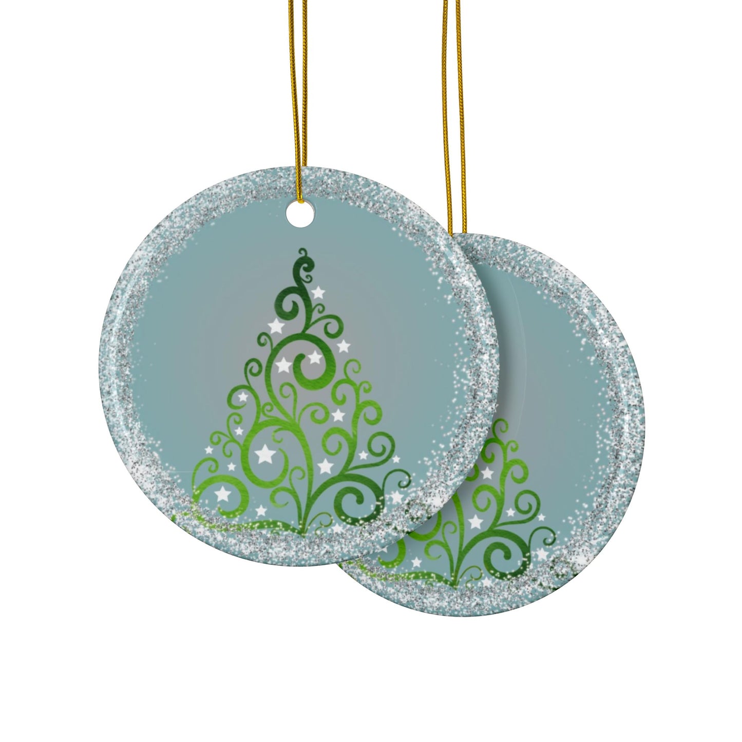 Joyous | Silver Tree | Heirloom Ceramic Ornaments (1pc, 3pcs, 5pcs, 10pcs)