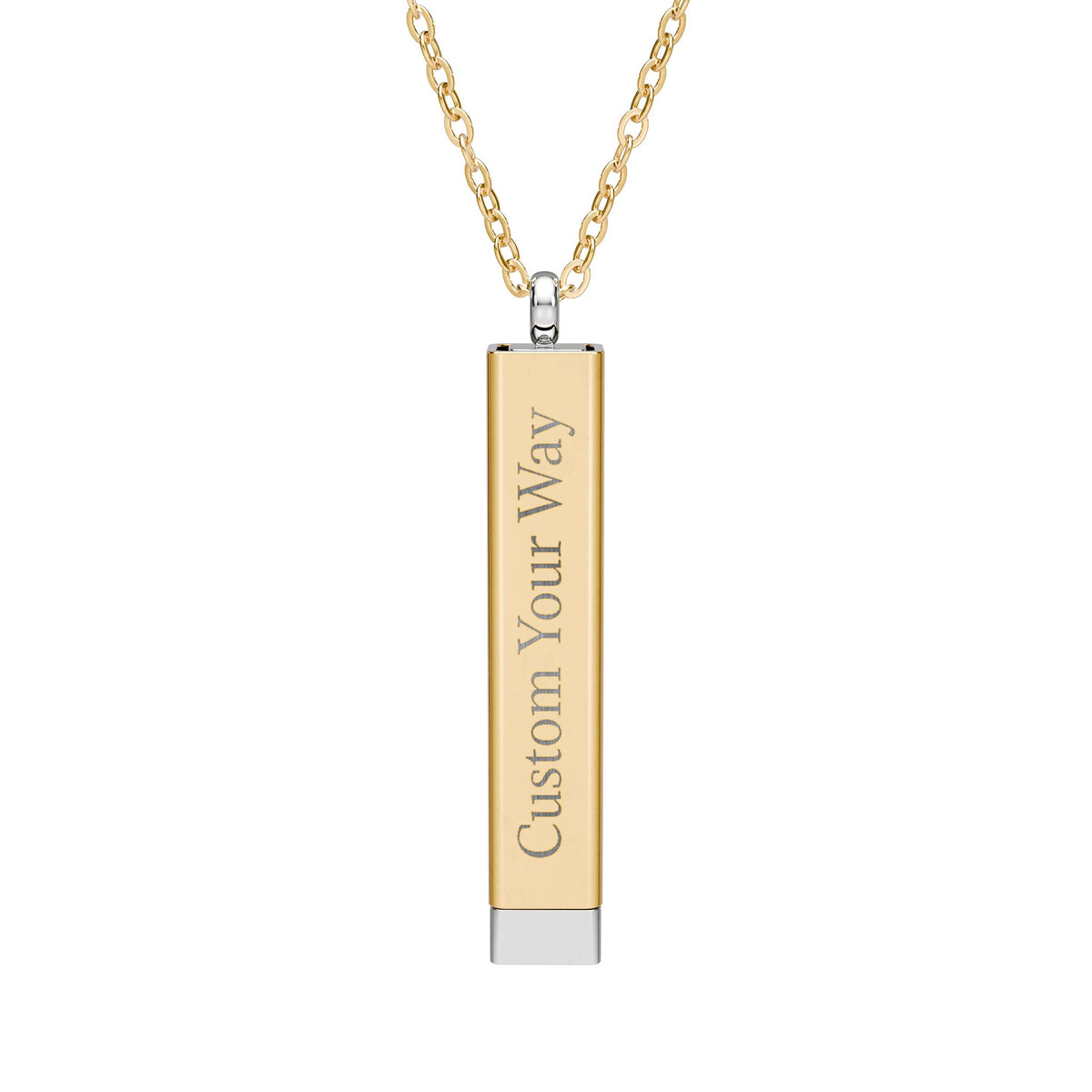 Hidden Message Sliding Bar Necklace | Engravable Personalized Name Pendant