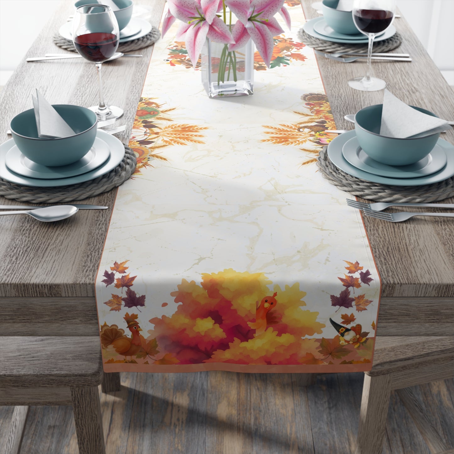 Turkeys Free Table Runner | Turkey Hind n Seek Table Game | Count the Turkeys Hidden in the Decor