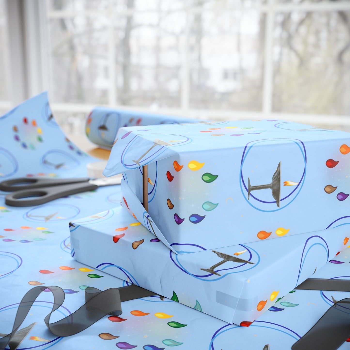 Flaming Chalice (Blue) | 8 ways | Gift Wrapping Papers